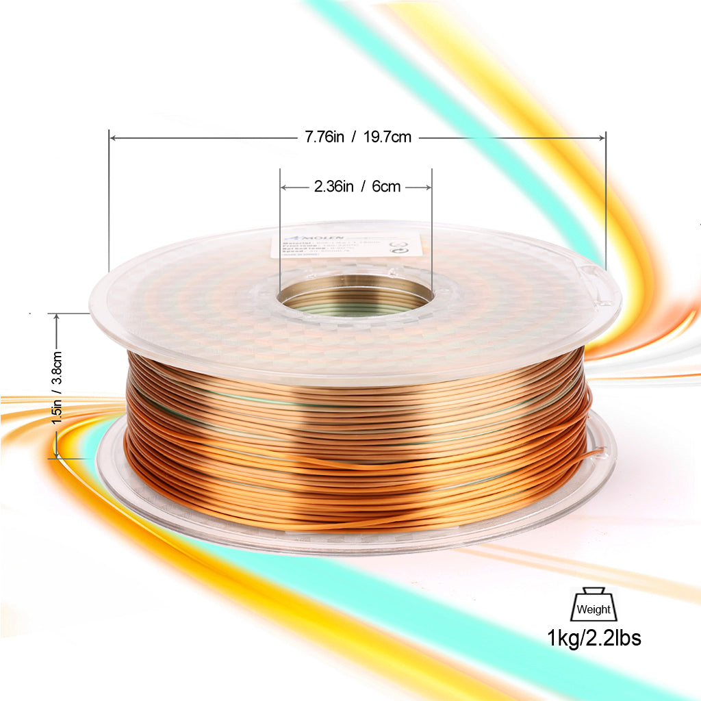 PLA Silk Rainbow 1.75mm, 1KG/2.2LB
