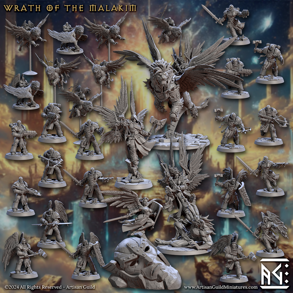 3D Printed Artisan Guild Seraphina - Light of Valor Wrath of the Malakim Set 28mm 32mm