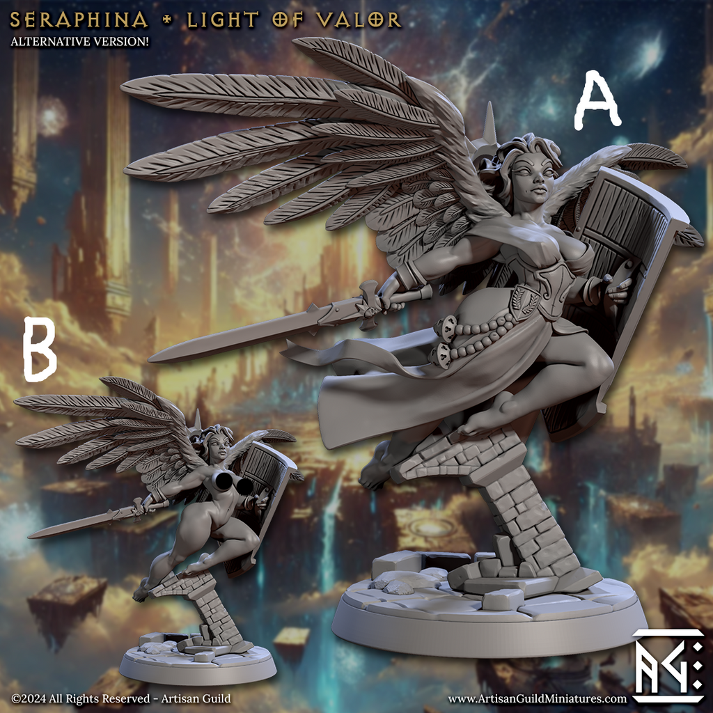 3D Printed Artisan Guild Seraphina - Light of Valor Wrath of the Malakim Set 28mm 32mm