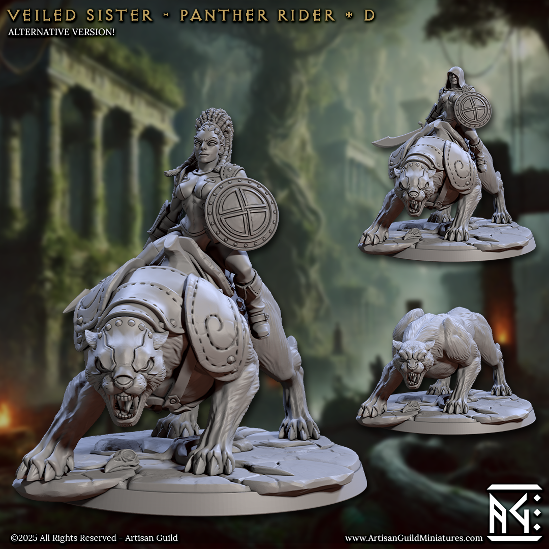 3D Printed Artisan Guild Panther Riders Veiled Sisterhood Set 28mm 32mm