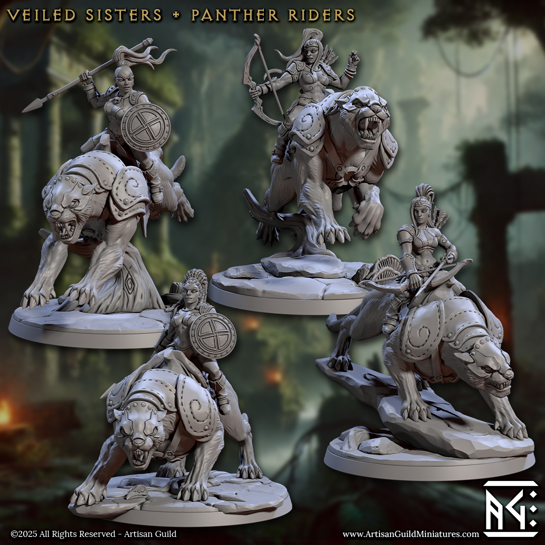 3D Printed Artisan Guild Panther Riders Veiled Sisterhood Set 28mm 32mm