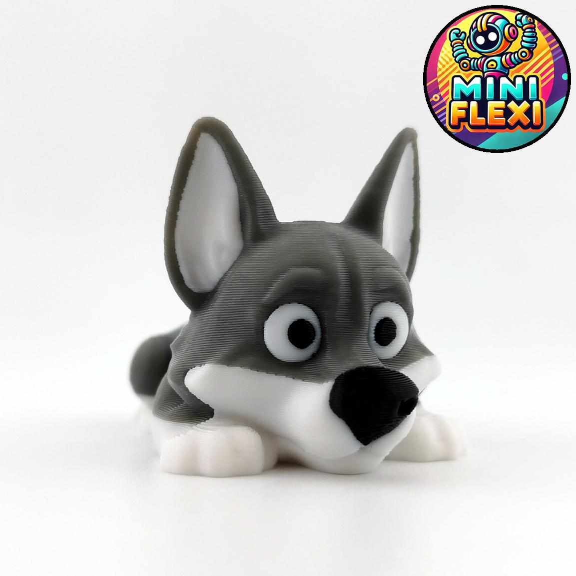 Flexible Articulated Wolf Toy 3D Printed Animal Figurine