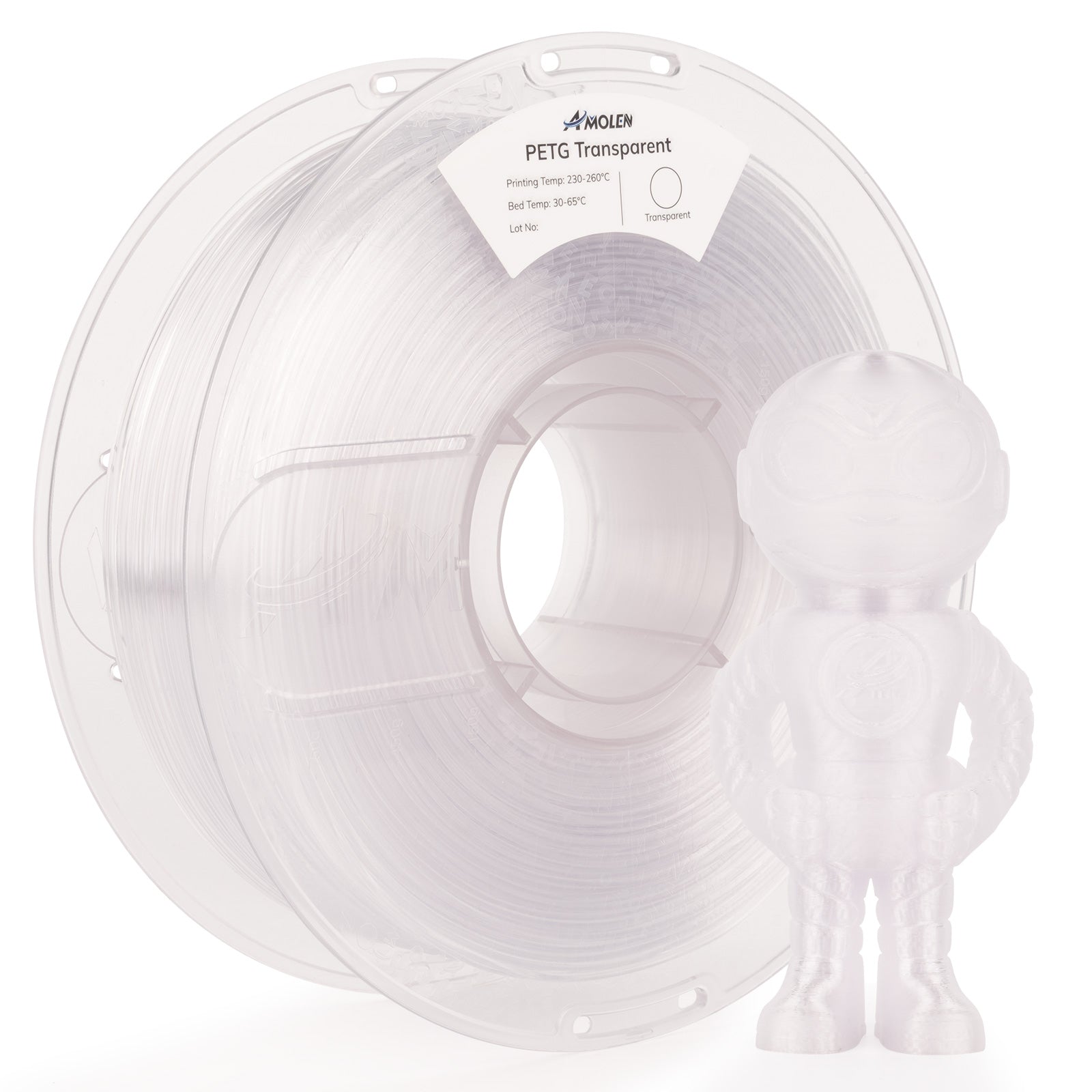 PETG Transparent 1.75mm, 1KG/2.2LB