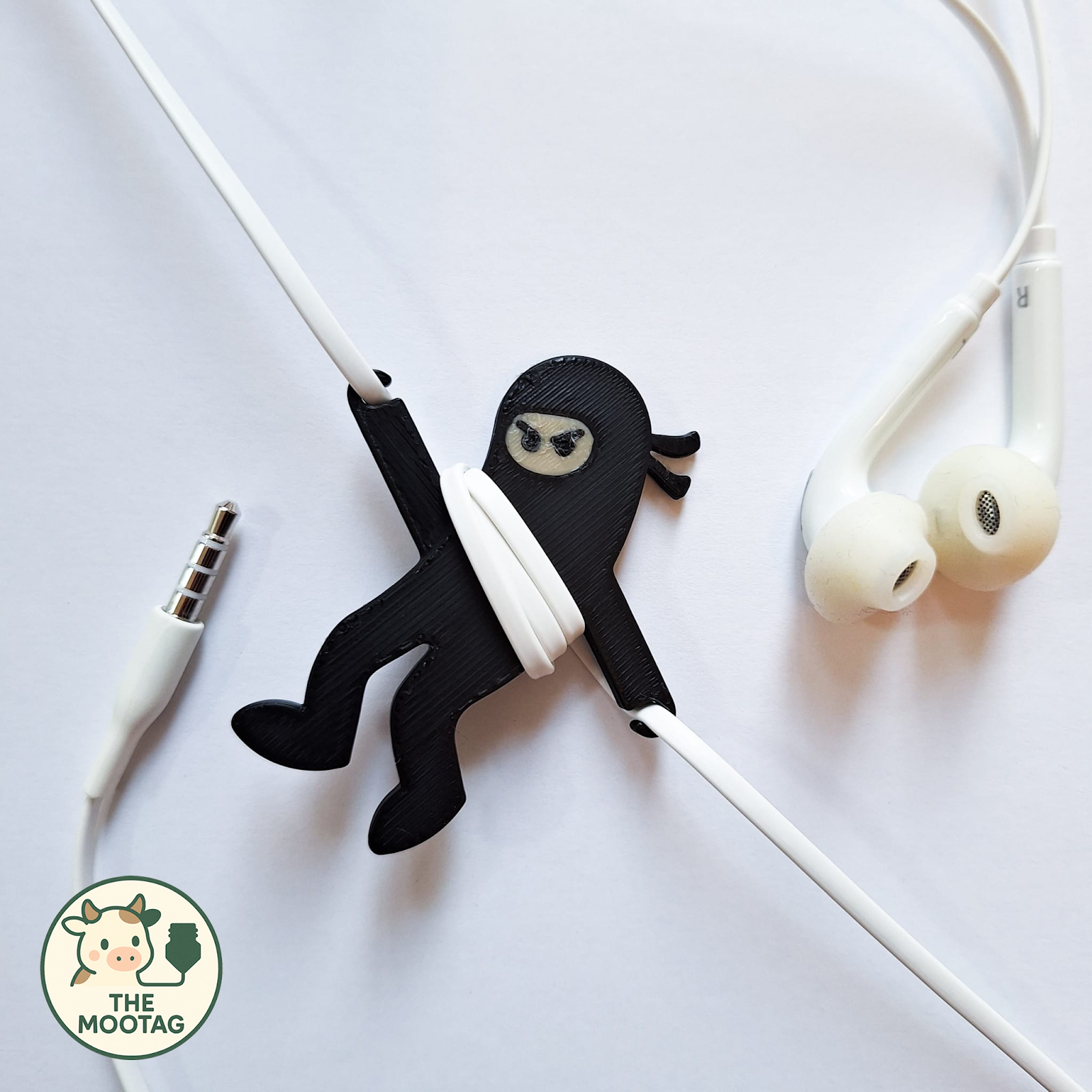 Ninja Wire Looper – Cute 3D Printed Earphone Cable Tamer & Organizer