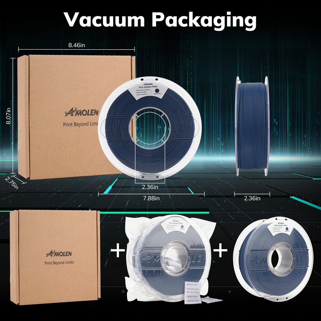 PLA Carbon Fiber 1.75mm, 1KG/2.2LB