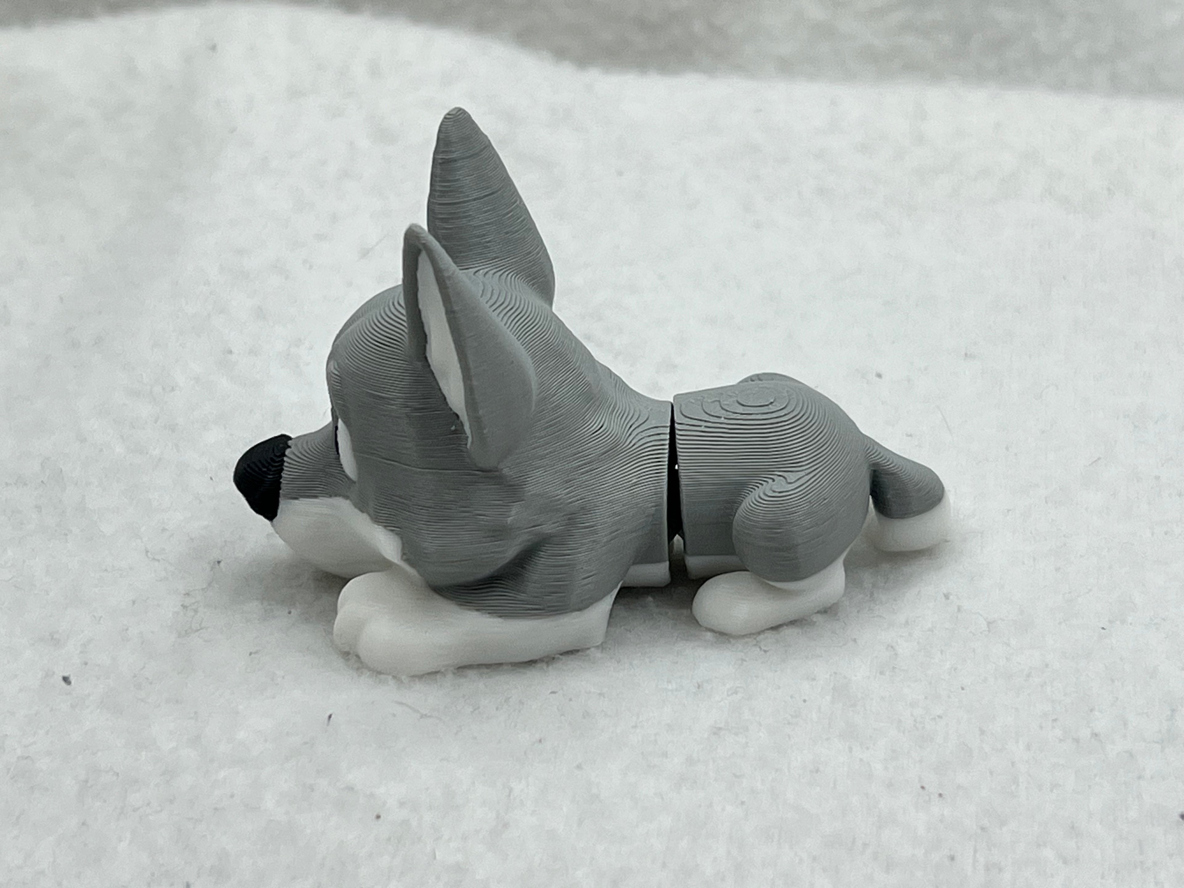 Flexible Articulated Wolf Toy 3D Printed Animal Figurine