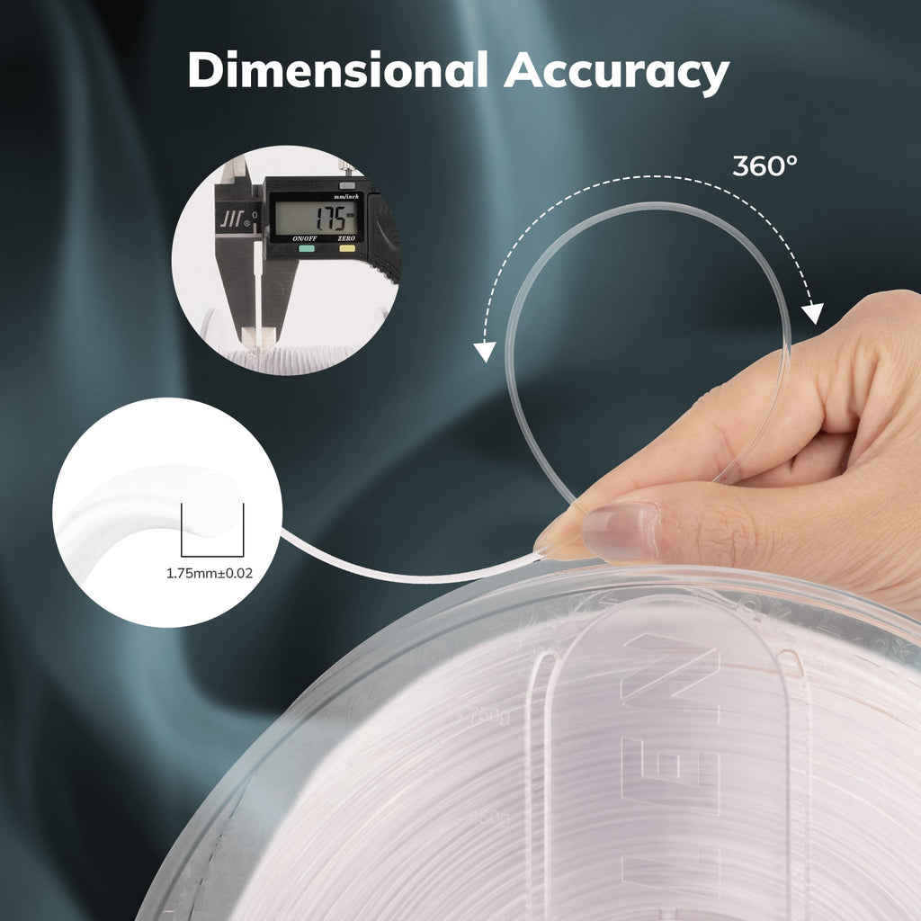 PETG Transparent 1.75mm, 1KG/2.2LB
