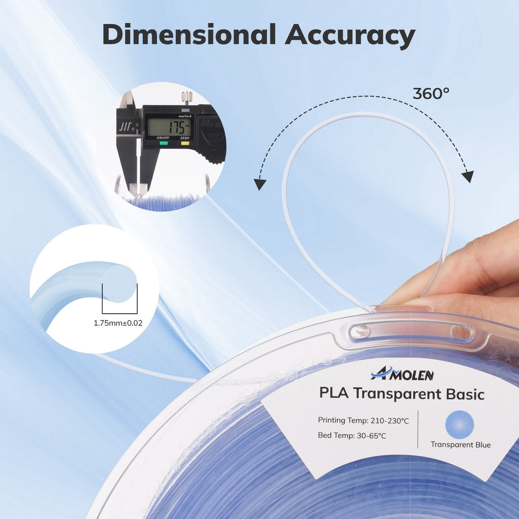 PLA Crystal-Transparent 1.75mm, 1KG/2.2LB