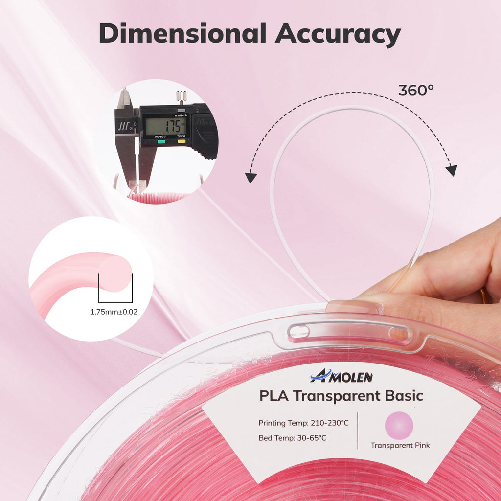 PLA Crystal-Transparent 1.75mm, 1KG/2.2LB