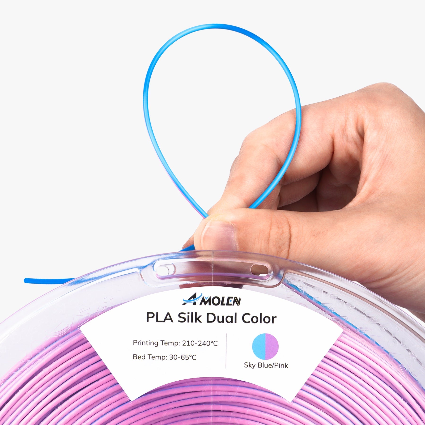PLA Silk Dual Color Filament 1.75mm, 1KG/2.2LB