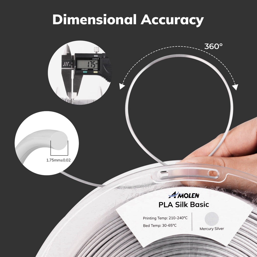 PLA Silk Basic 1.75mm, 1KG/2.2LB
