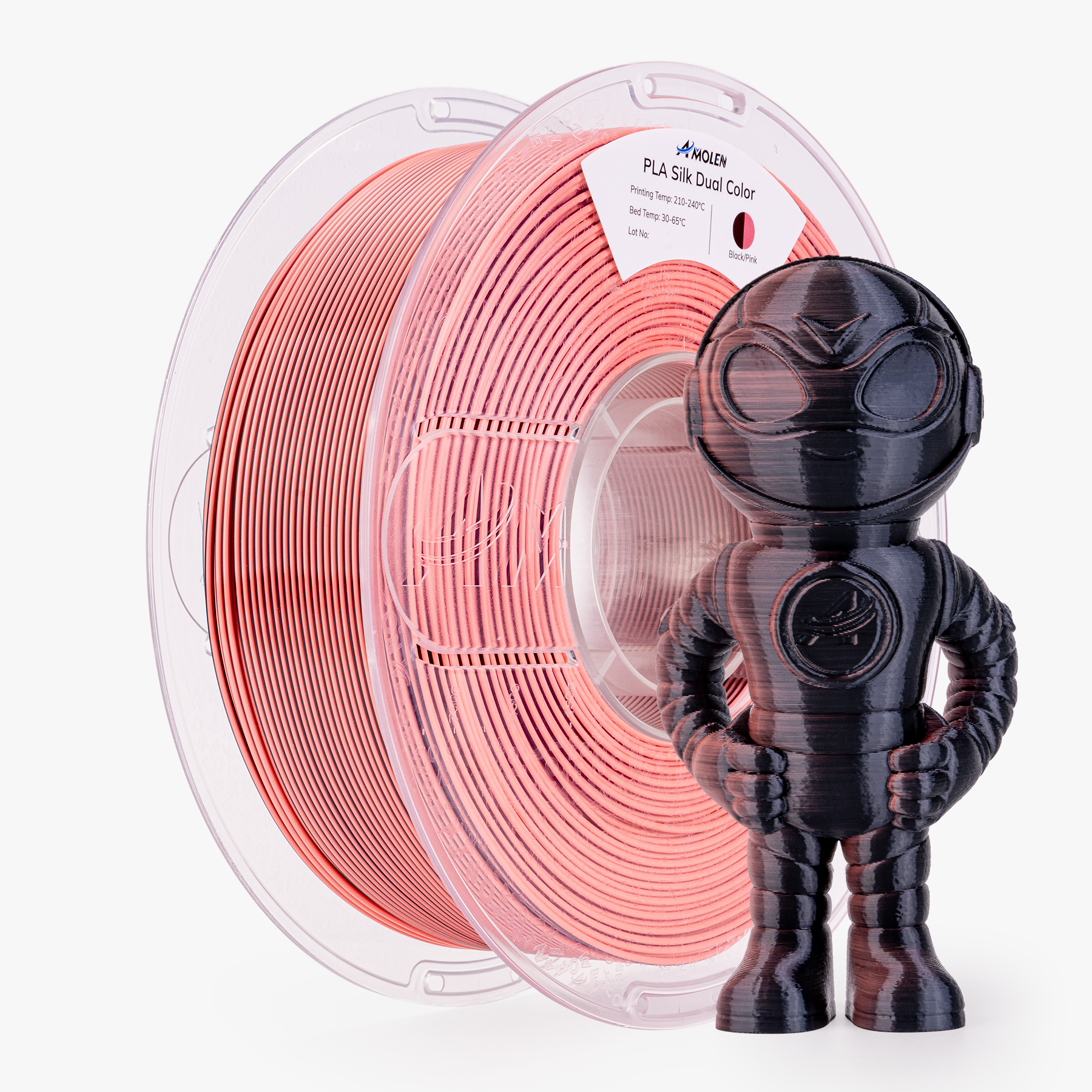 PLA Silk Dual Color Filament 1.75mm, 1KG/2.2LB