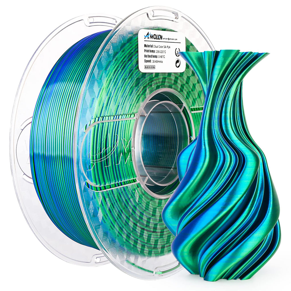 PLA Silk Dual Color Filament 1.75mm, 1KG/2.2LB