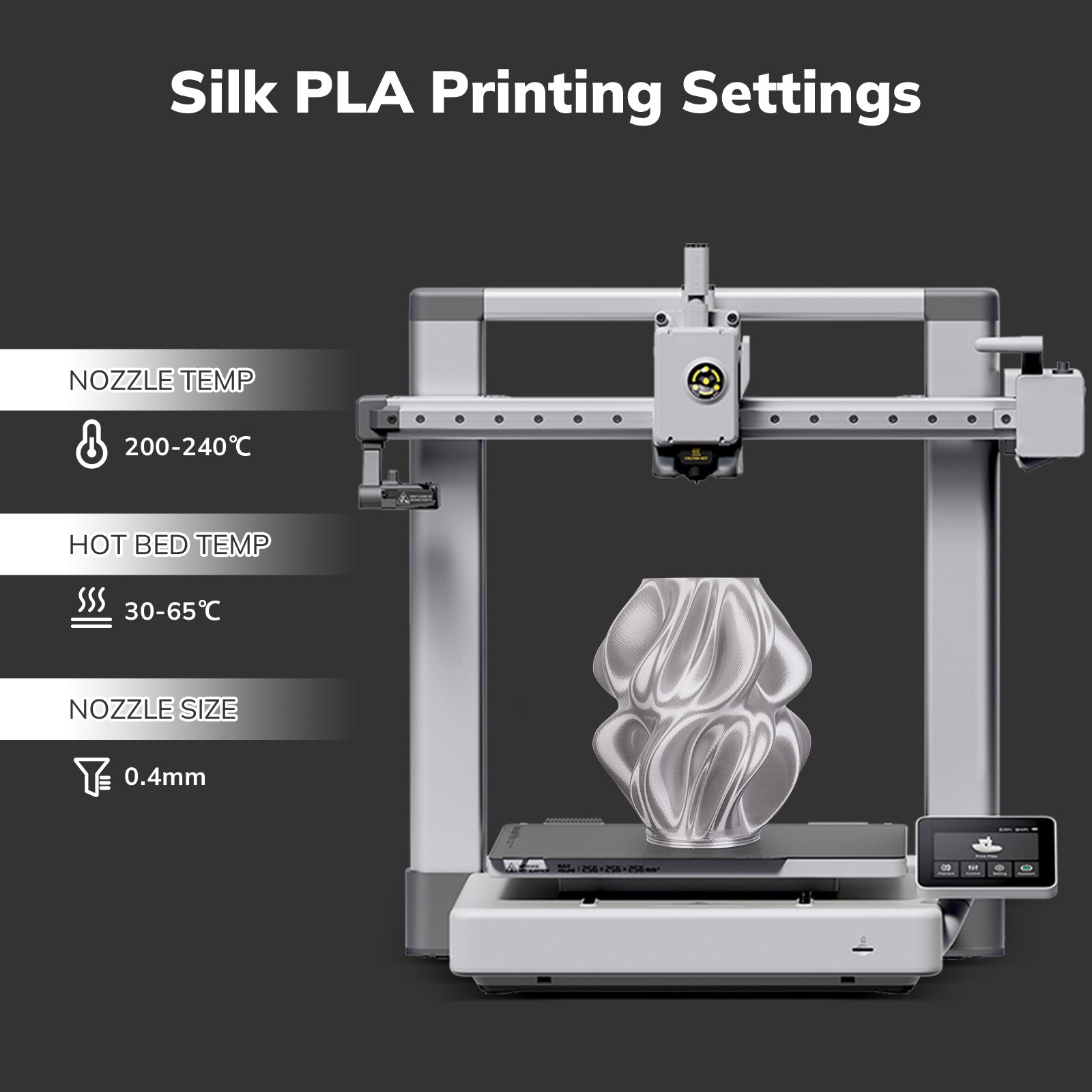 PLA Silk Basic 1.75mm, 1KG/2.2LB