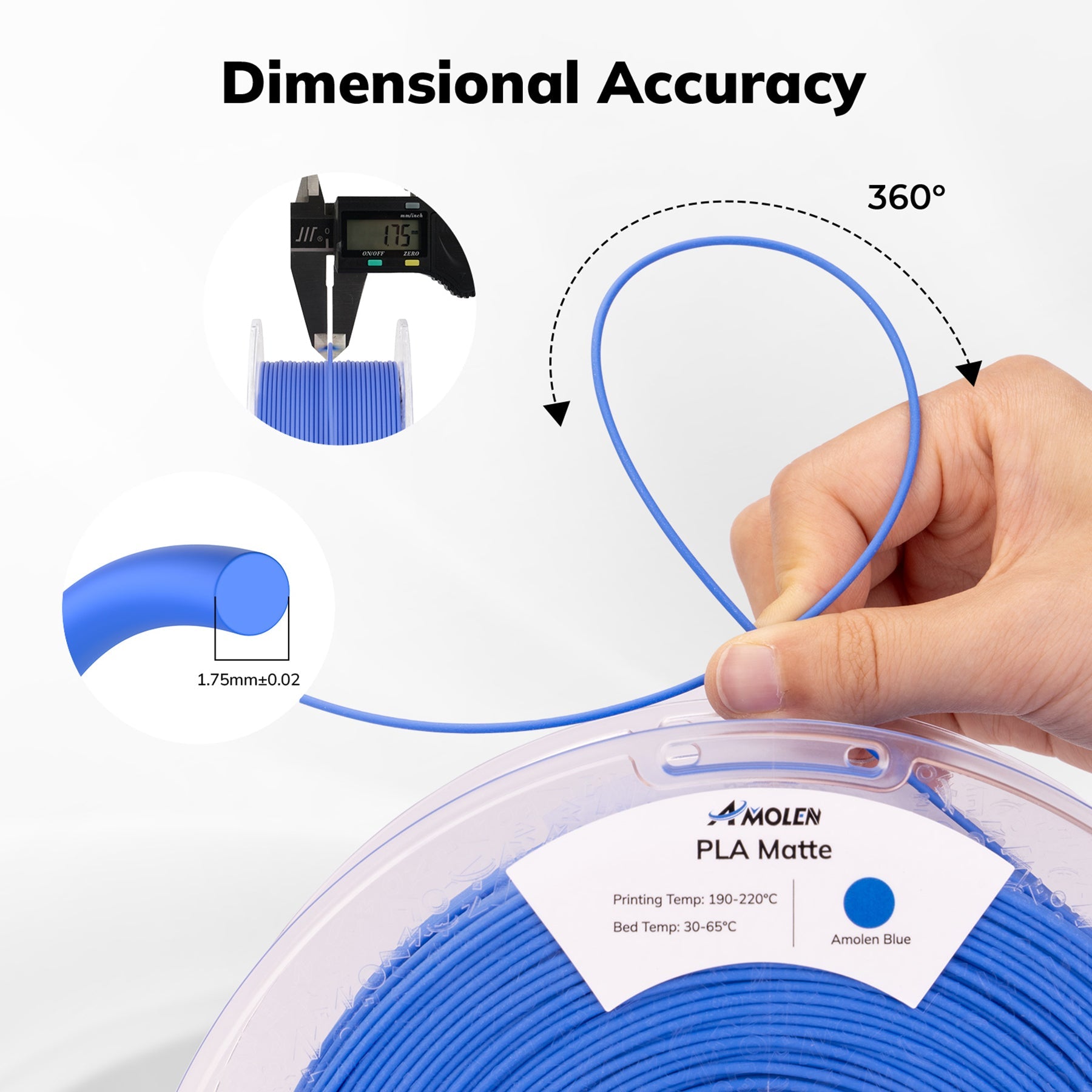 PLA Matte Basic 1.75mm, 1KG/2.2LB