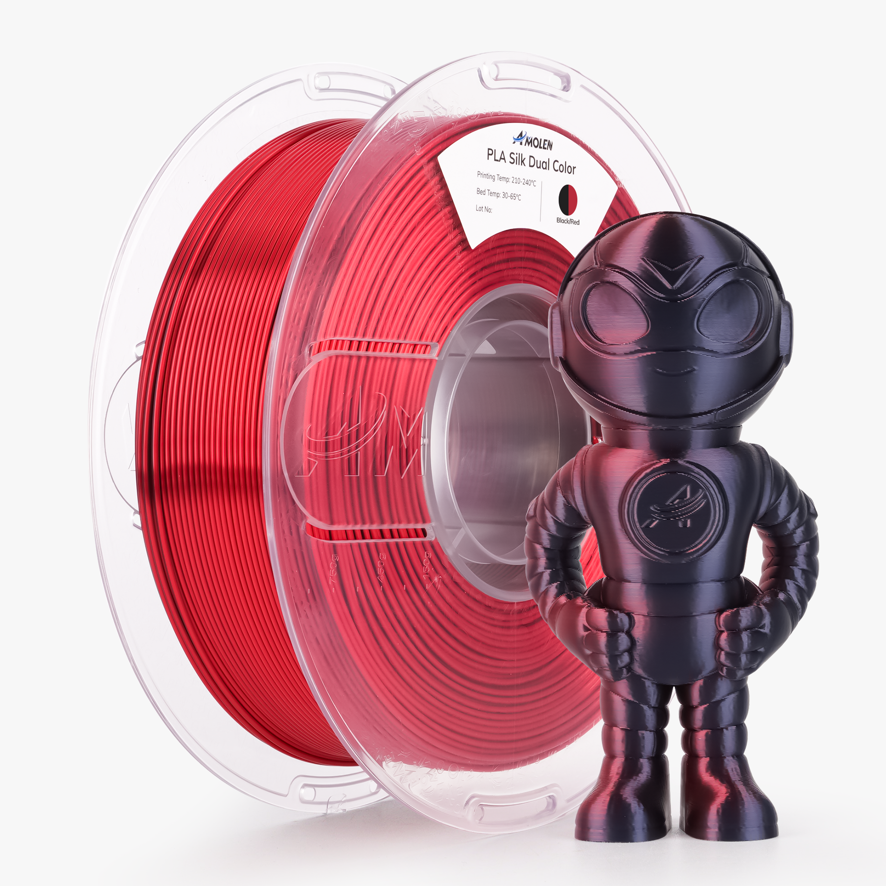 PLA Silk Dual Color Filament 1.75mm, 1KG/2.2LB
