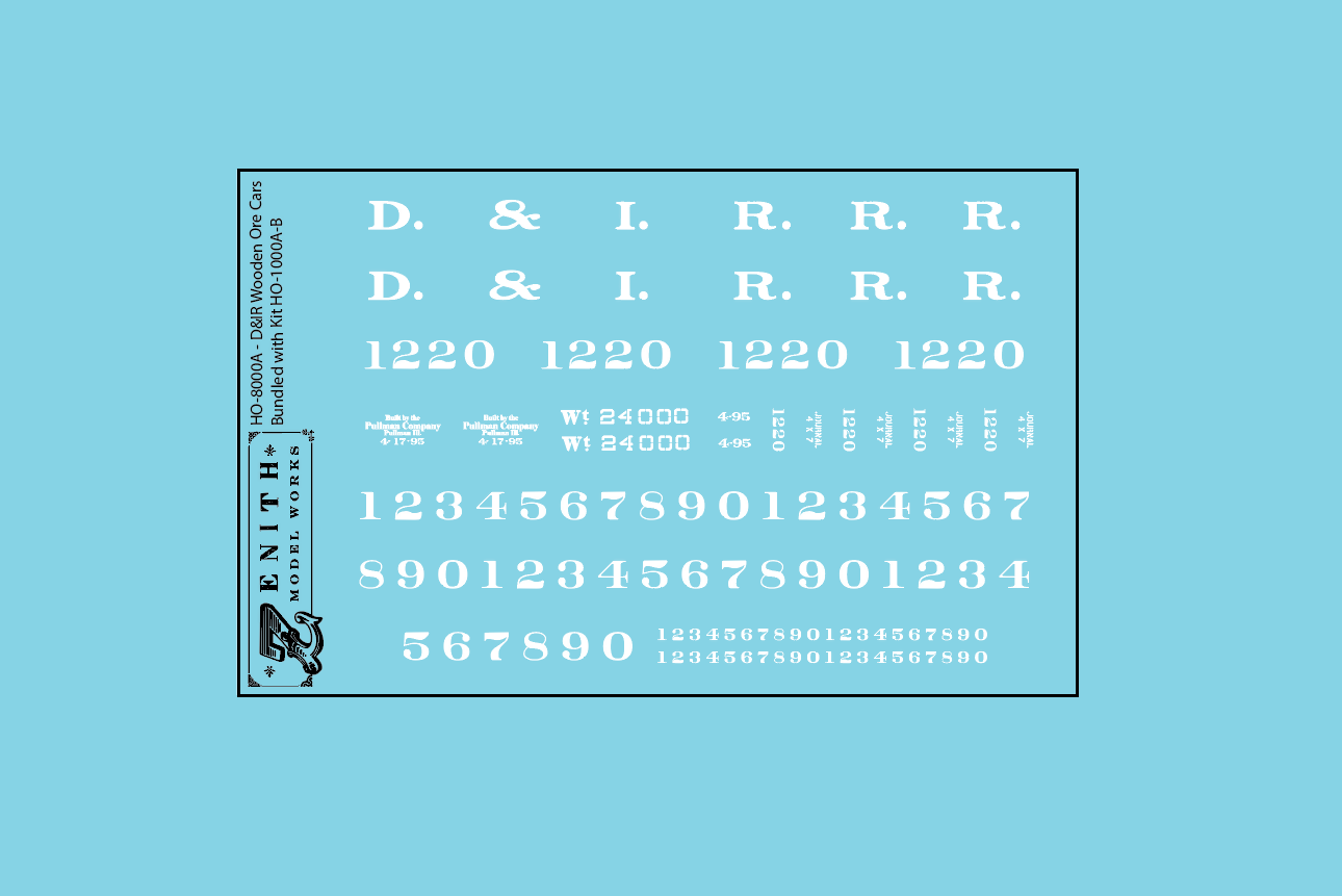 D&IR/DM&N 22' Wooden Ore Car Decals