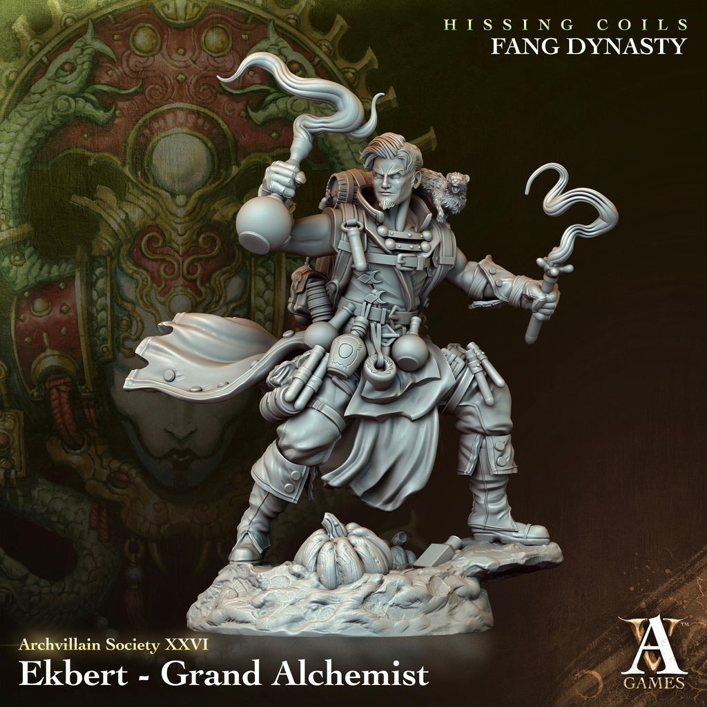 3D Printed Archvillain Games Archvillain Society Vol. XXVI Ekbert Grand Alchemist 28 32mm D&D