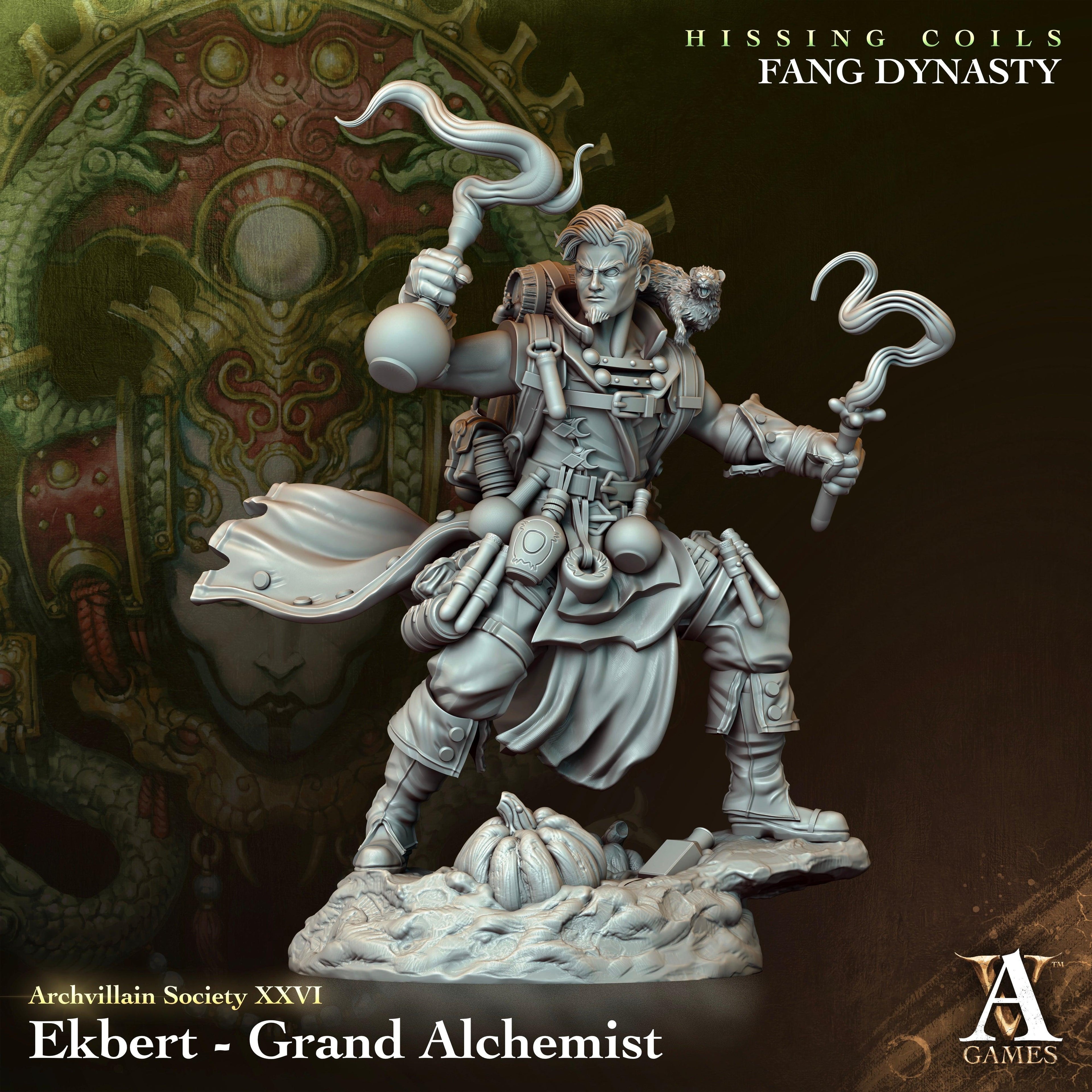 3D Printed Archvillain Games Archvillain Society Vol. XXVI Ekbert Grand Alchemist 28 32mm D&D