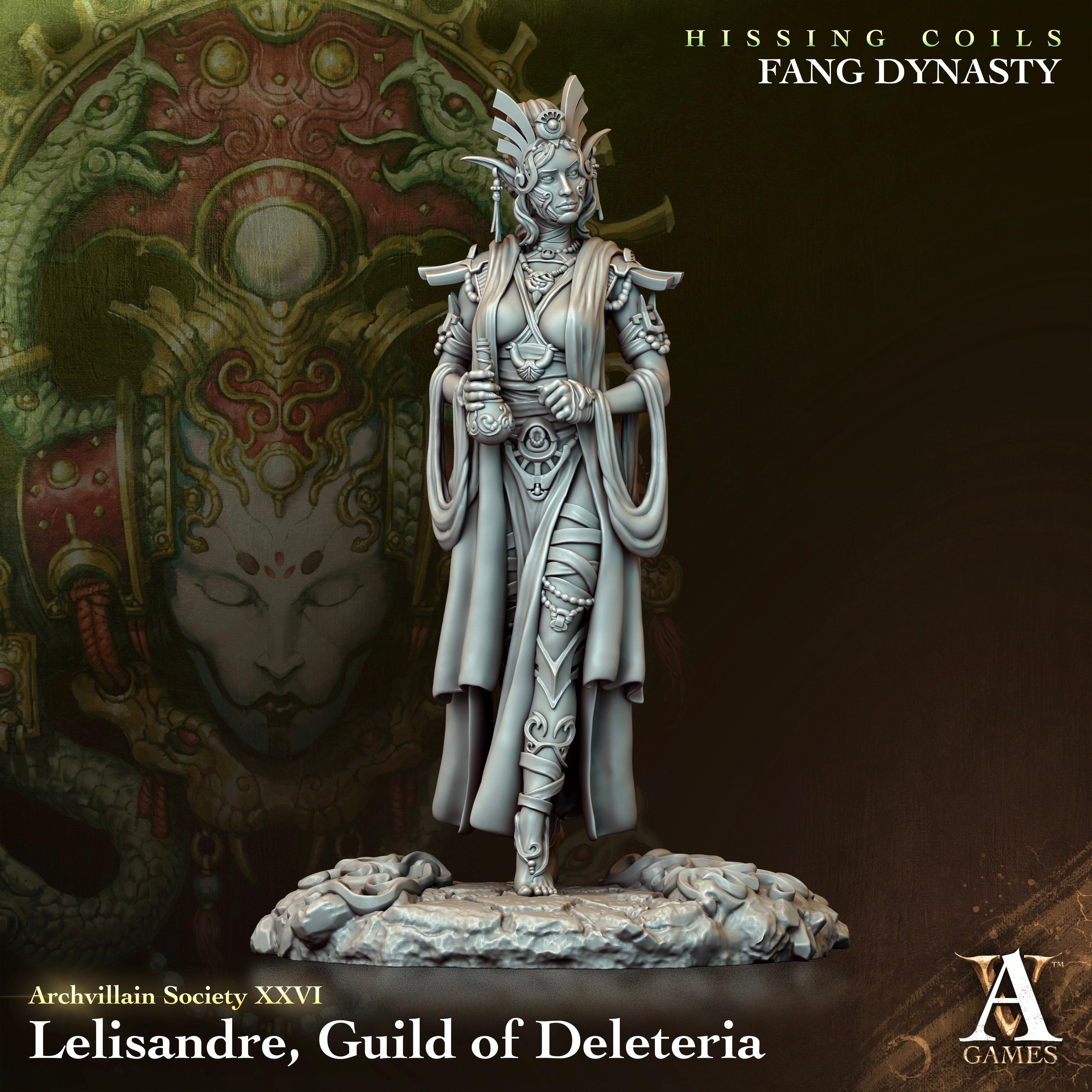 3D Printed Archvillain Games Archvillain Society Vol. XXVI Lelisandre Guild of Deleteria 28 32mm D&D