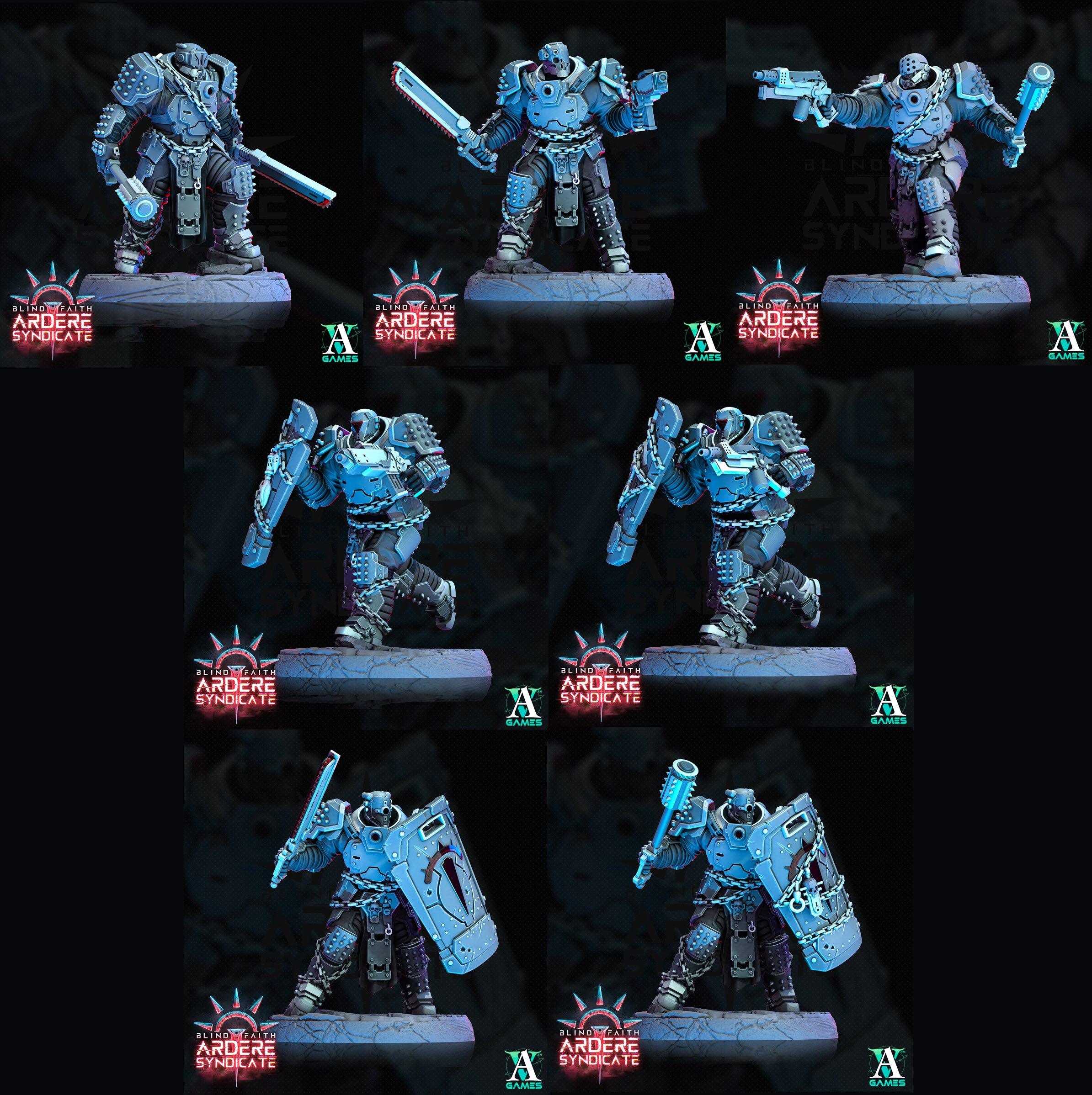 3D Printed Archvillain Games Arderite Heavy Infantry Blind Faith - Ardere Syndicate 28 32mm D&D