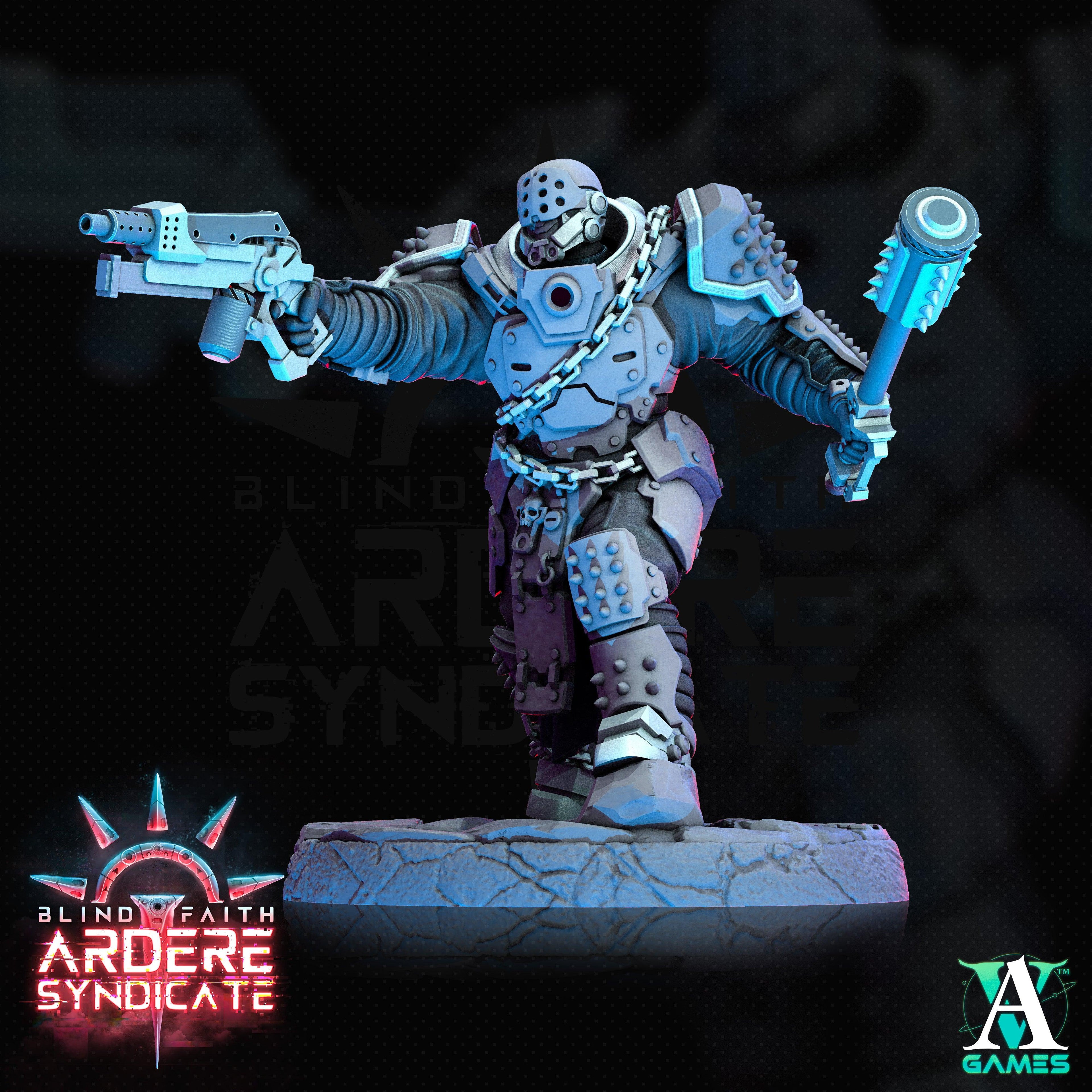 3D Printed Archvillain Games Arderite Heavy Infantry Blind Faith - Ardere Syndicate 28 32mm D&D