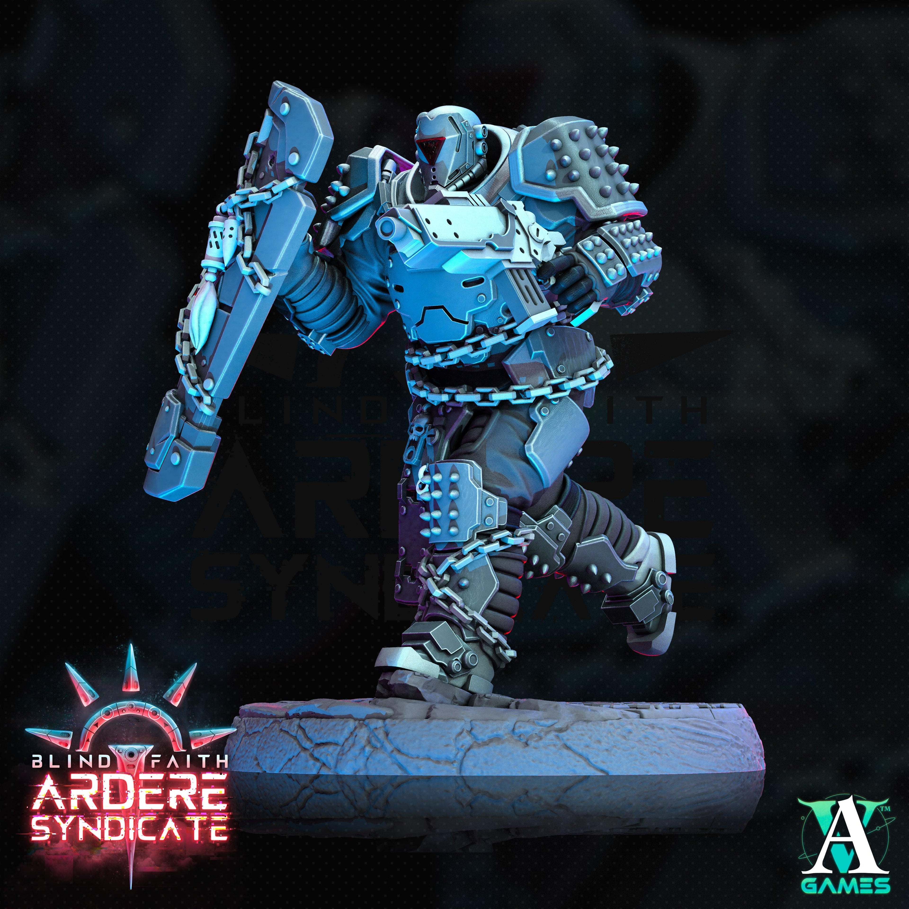 3D Printed Archvillain Games Arderite Heavy Infantry Blind Faith - Ardere Syndicate 28 32mm D&D