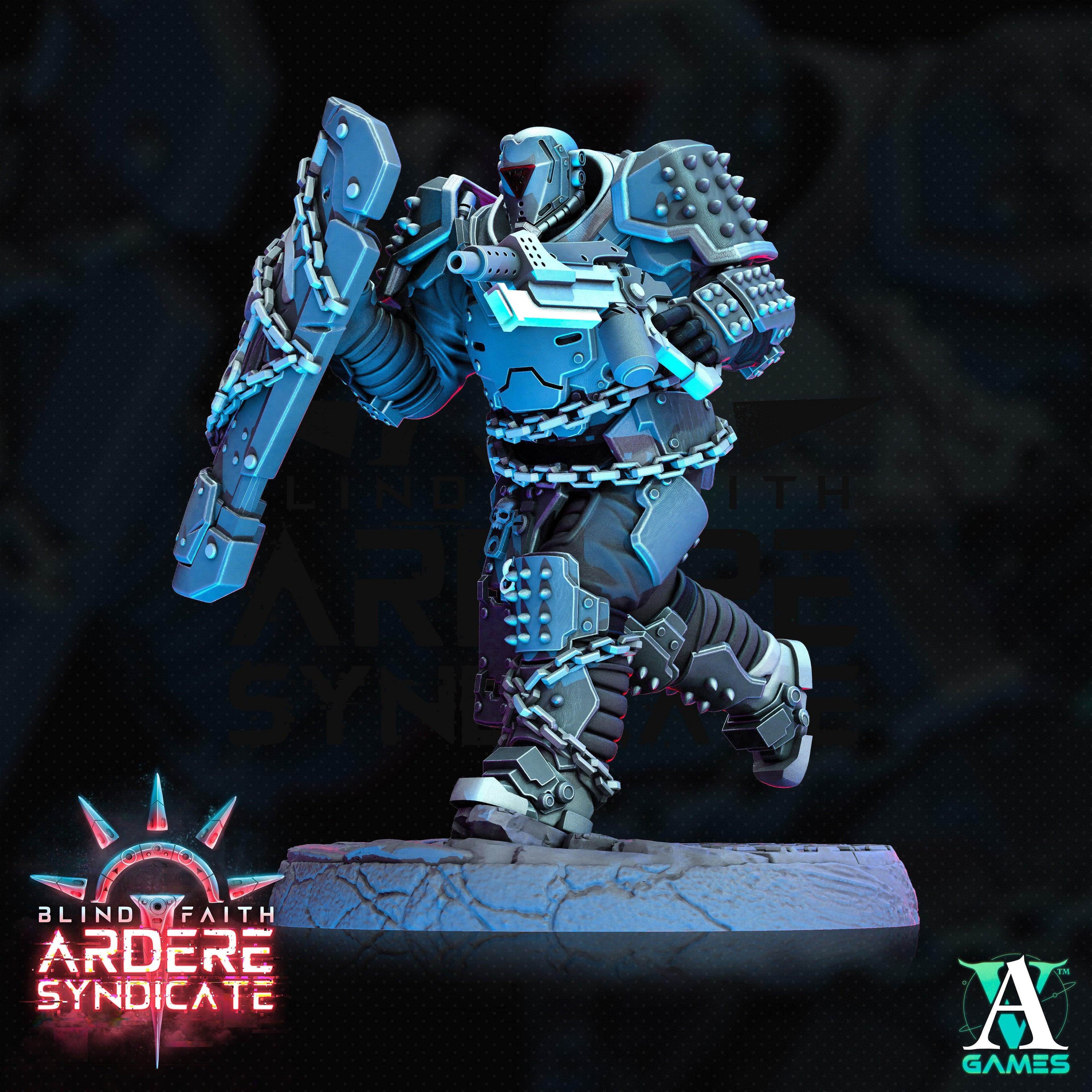3D Printed Archvillain Games Arderite Heavy Infantry Blind Faith - Ardere Syndicate 28 32mm D&D