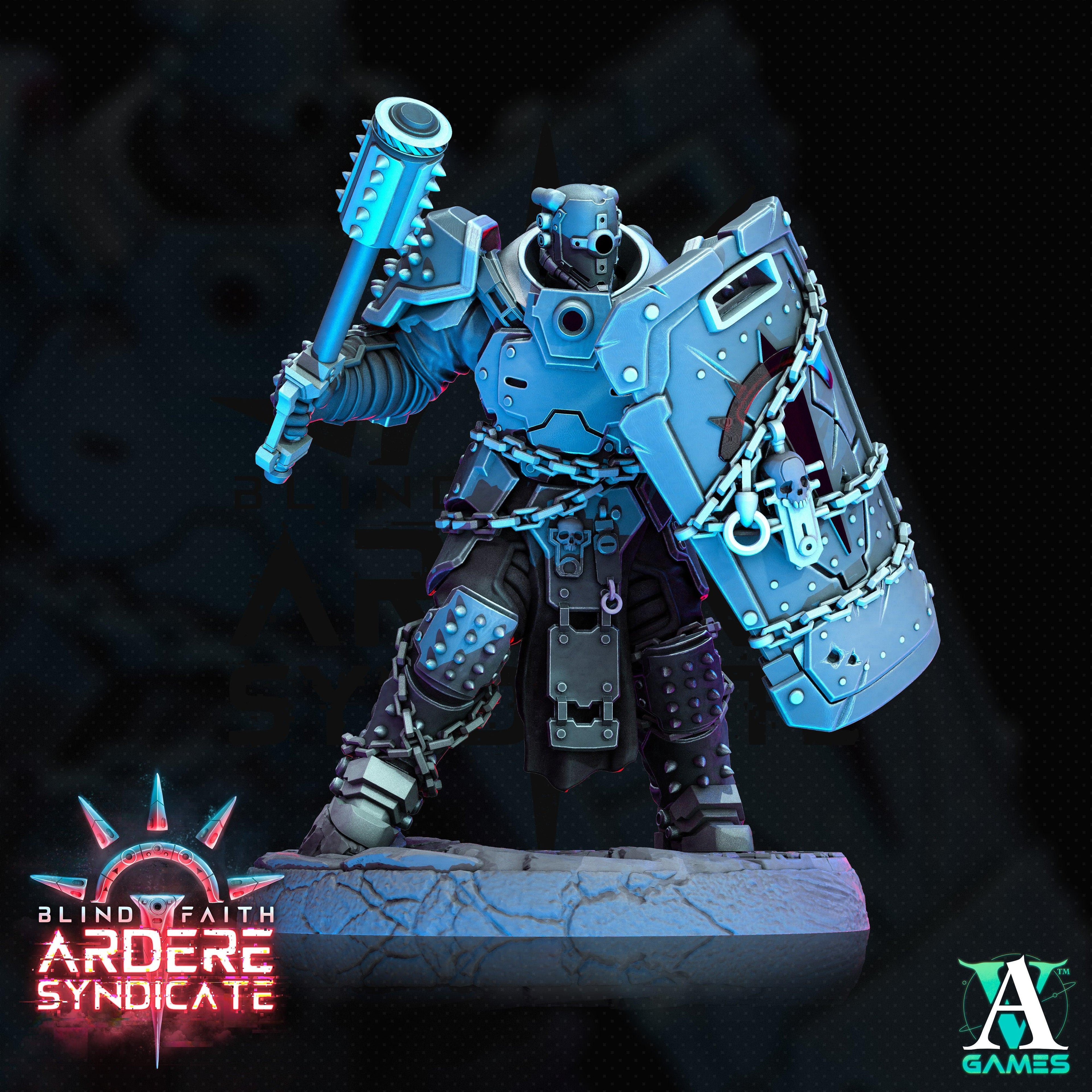 3D Printed Archvillain Games Arderite Heavy Infantry Blind Faith - Ardere Syndicate 28 32mm D&D