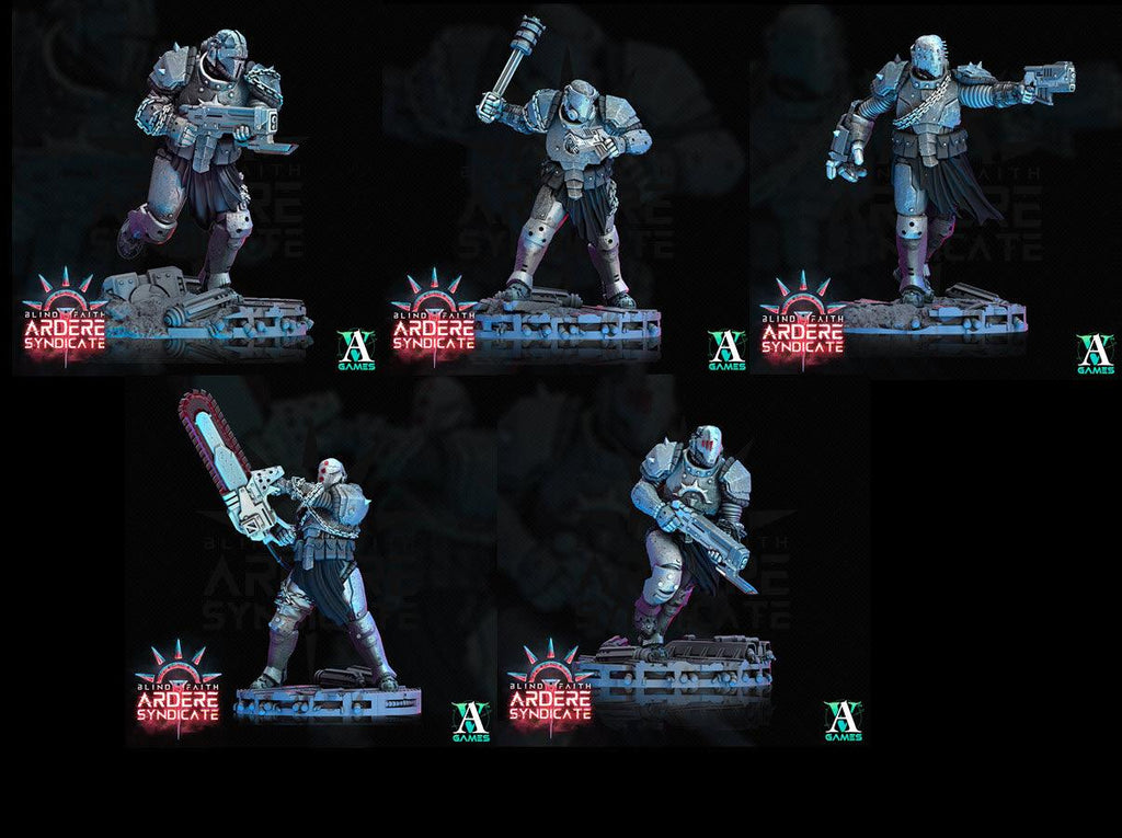 3D Printed Archvillain Games Arderite Light Infantry Blind Faith - Ardere Syndicate 28 32mm D&D