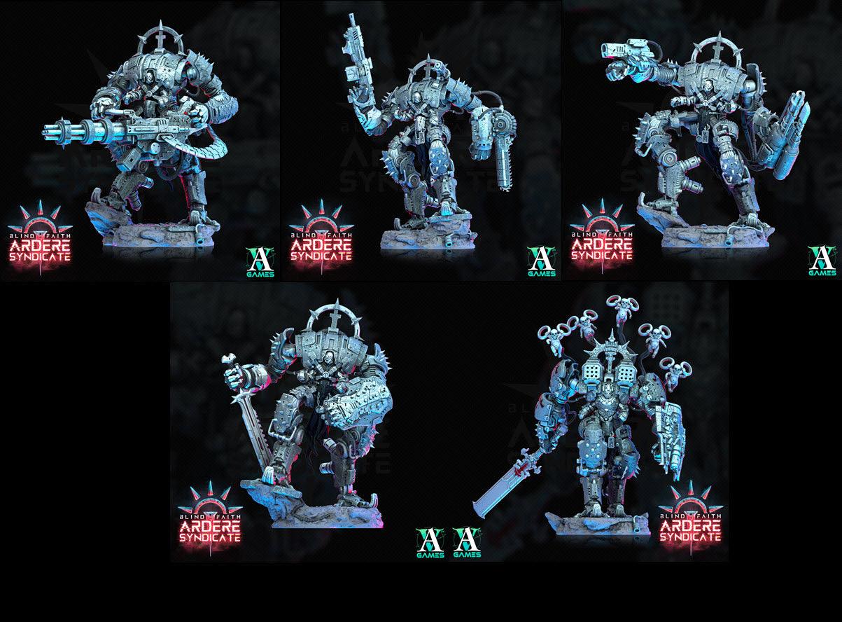 3D Printed Archvillain Games Arderite Sentinels Set Blind Faith - Ardere Syndicate 28 32mm D&D