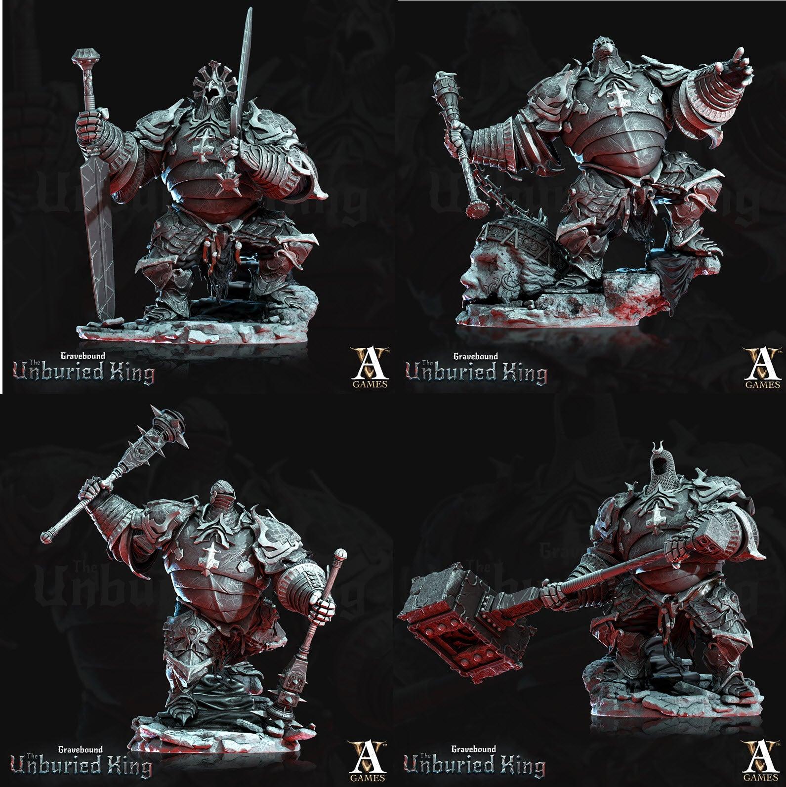 3D Printed Archvillain Games Arma Tenebris - Gravebound The Unburied King 28 32mm D&D