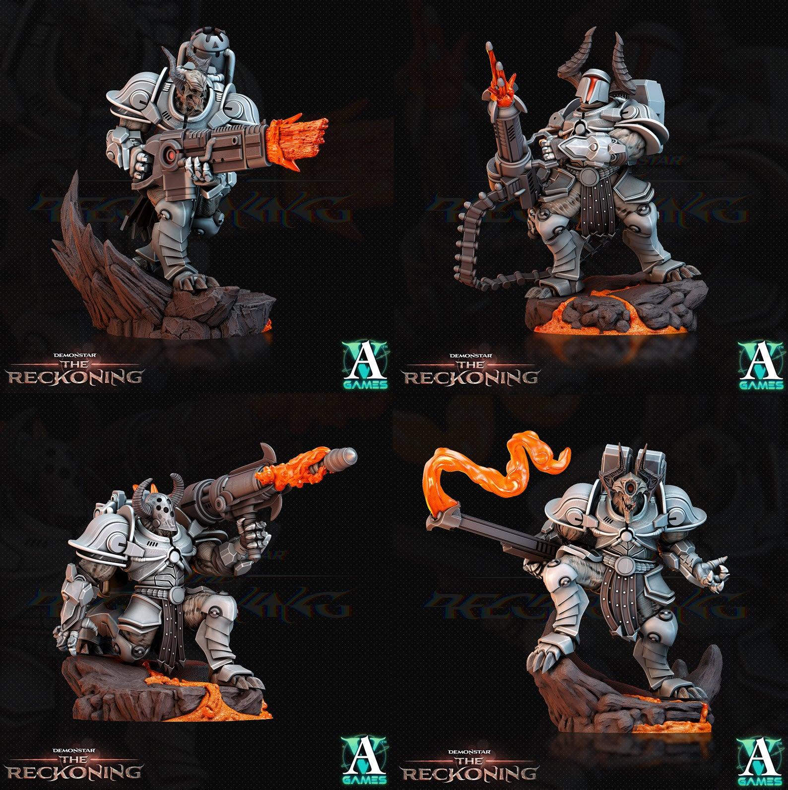 3D Printed Archvillain Games Armari Heavy Infantry Demonstar - The Reckoning 28 32mm D&D