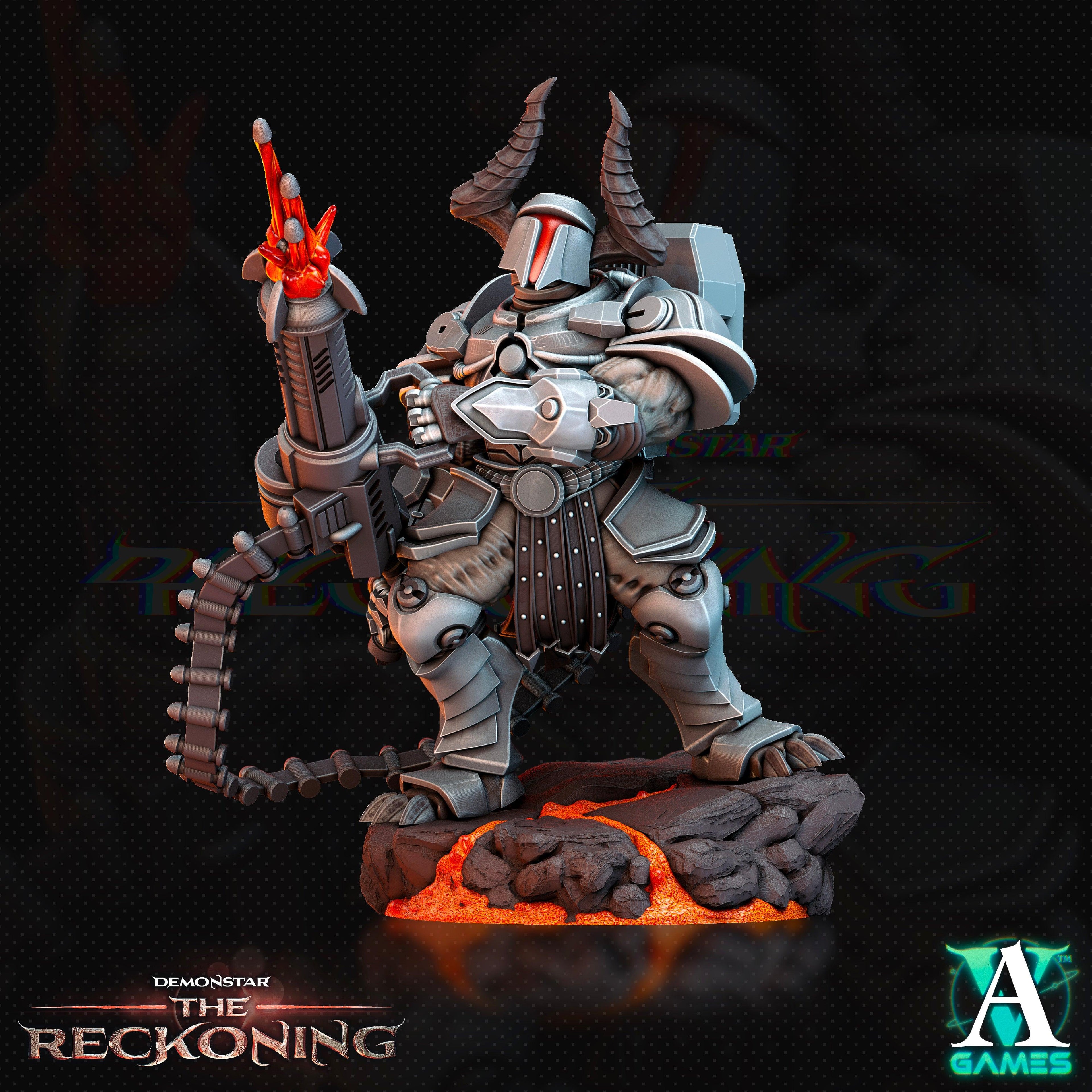 3D Printed Archvillain Games Armari Heavy Infantry Demonstar - The Reckoning 28 32mm D&D