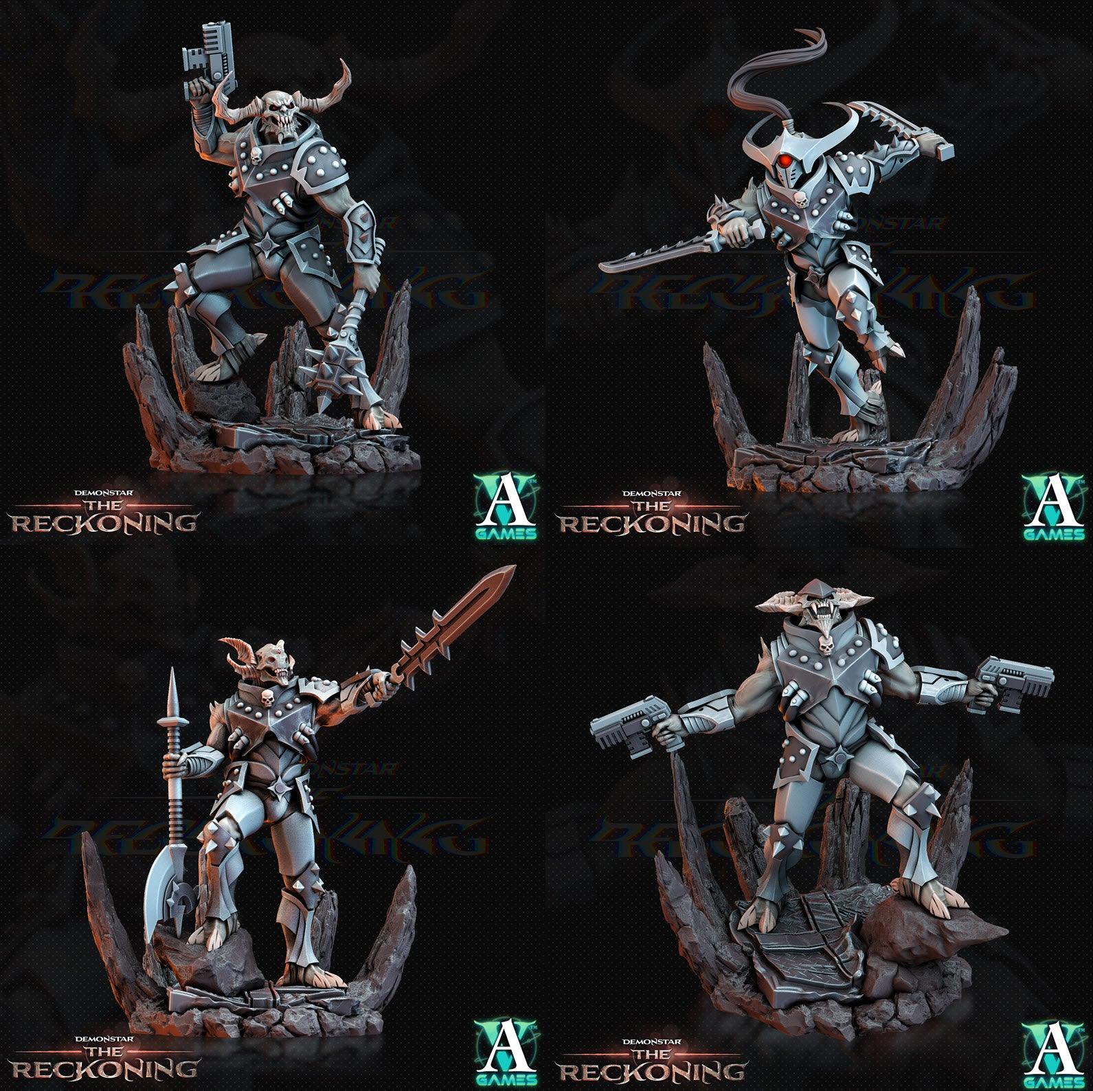 3D Printed Archvillain Games Armari Light Infantry Demonstar - The Reckoning 28 32mm D&D