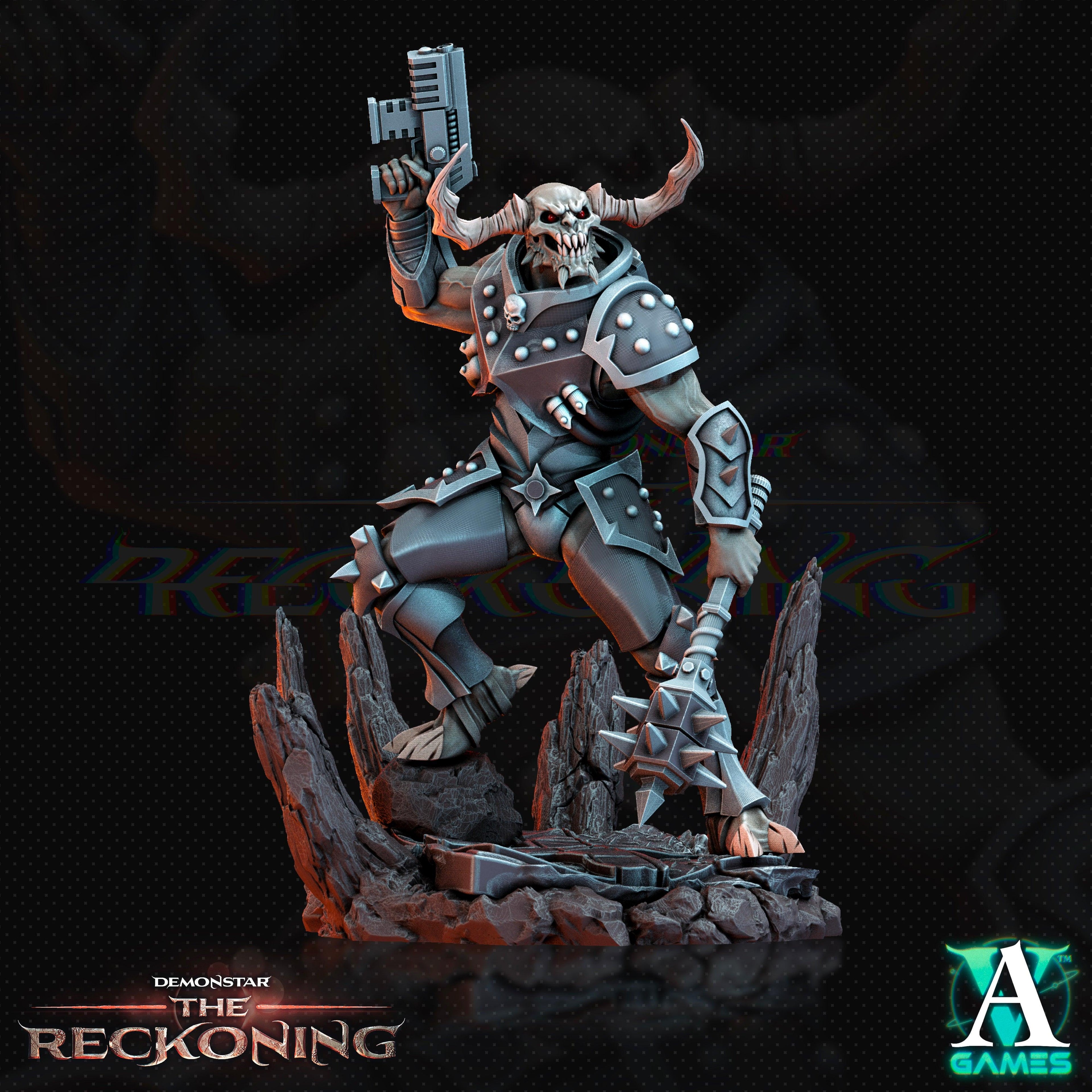 3D Printed Archvillain Games Armari Light Infantry Demonstar - The Reckoning 28 32mm D&D