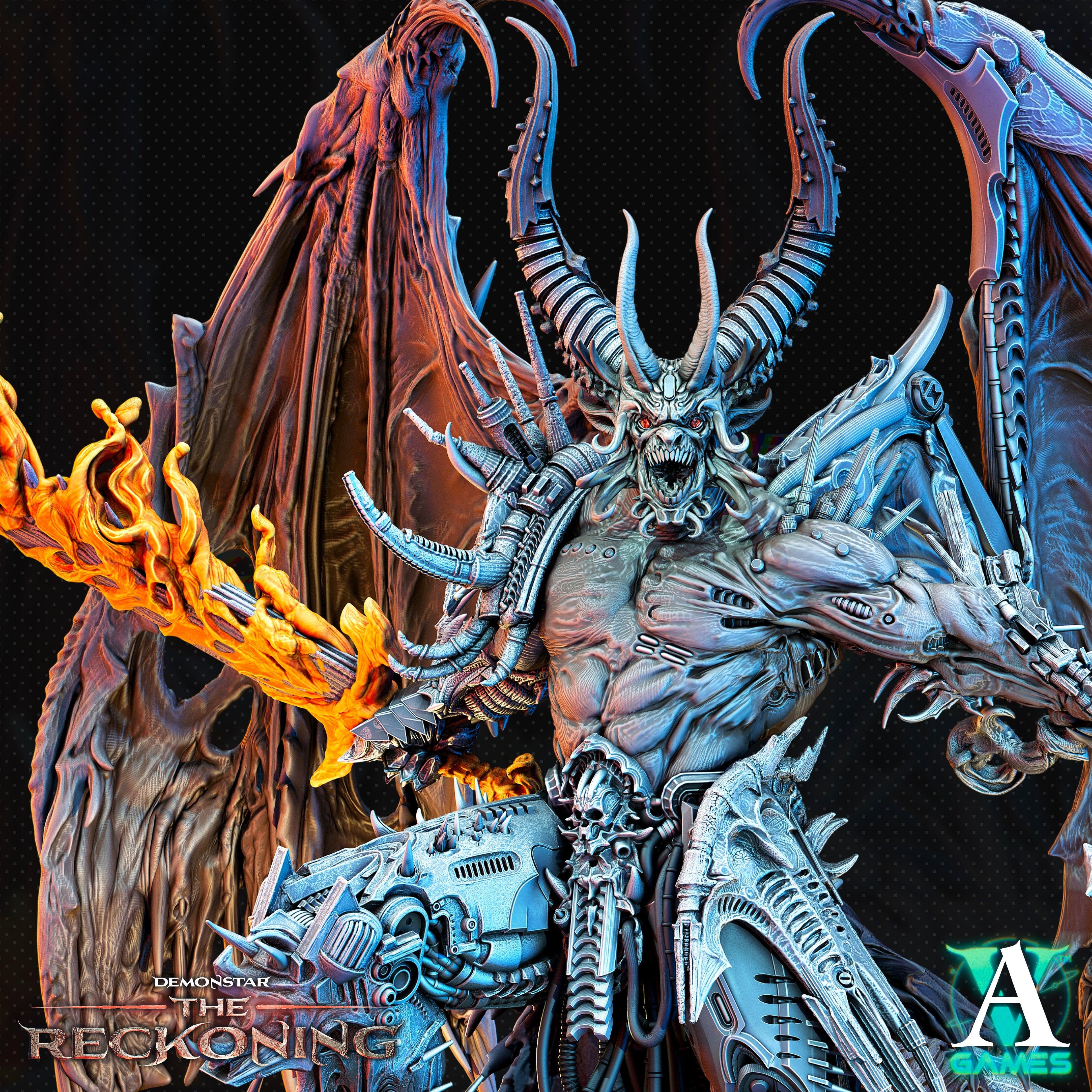 3D Printed Archvillain Games Armaros Galactic Chaoslord Demonstar - The Reckoning 28 32mm D&D