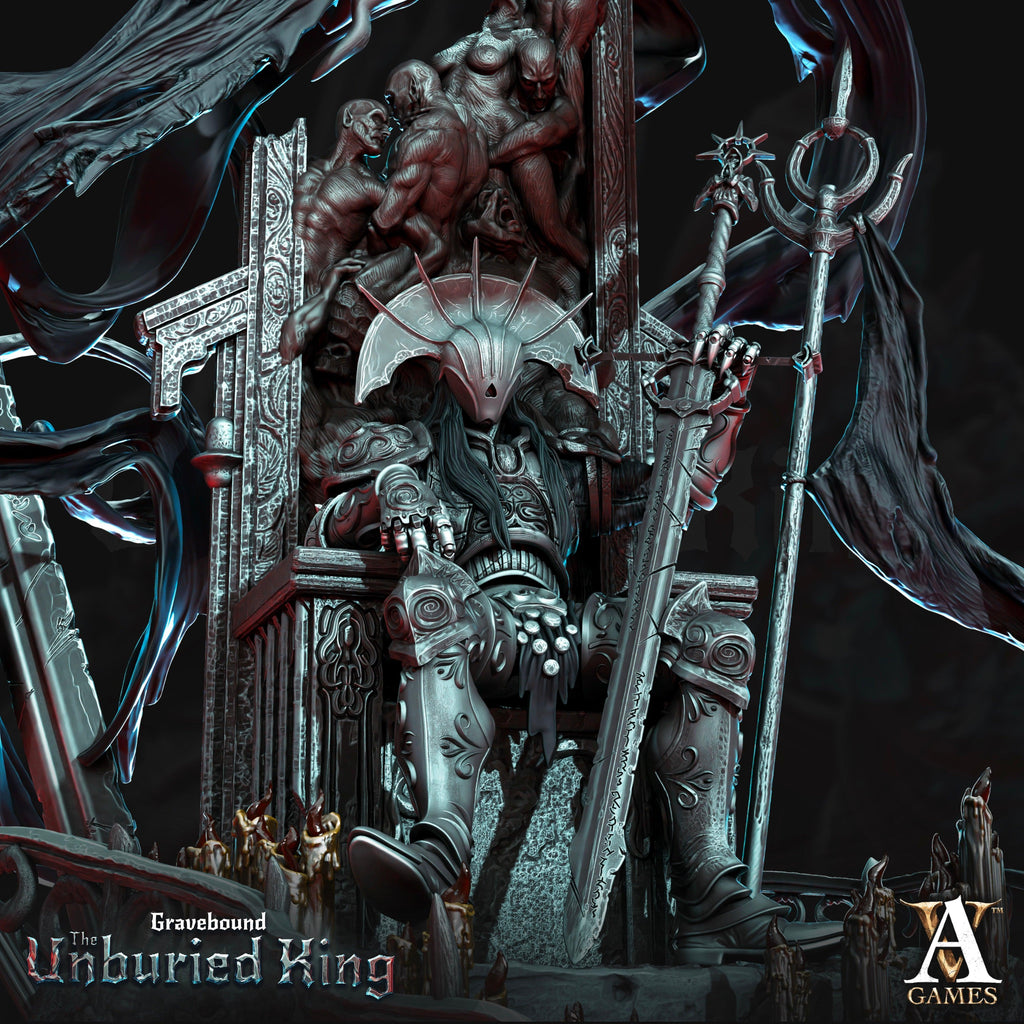 3D Printed Archvillain Games Atrum Rex - Gravebound The Unburied King 28 32mm D&D