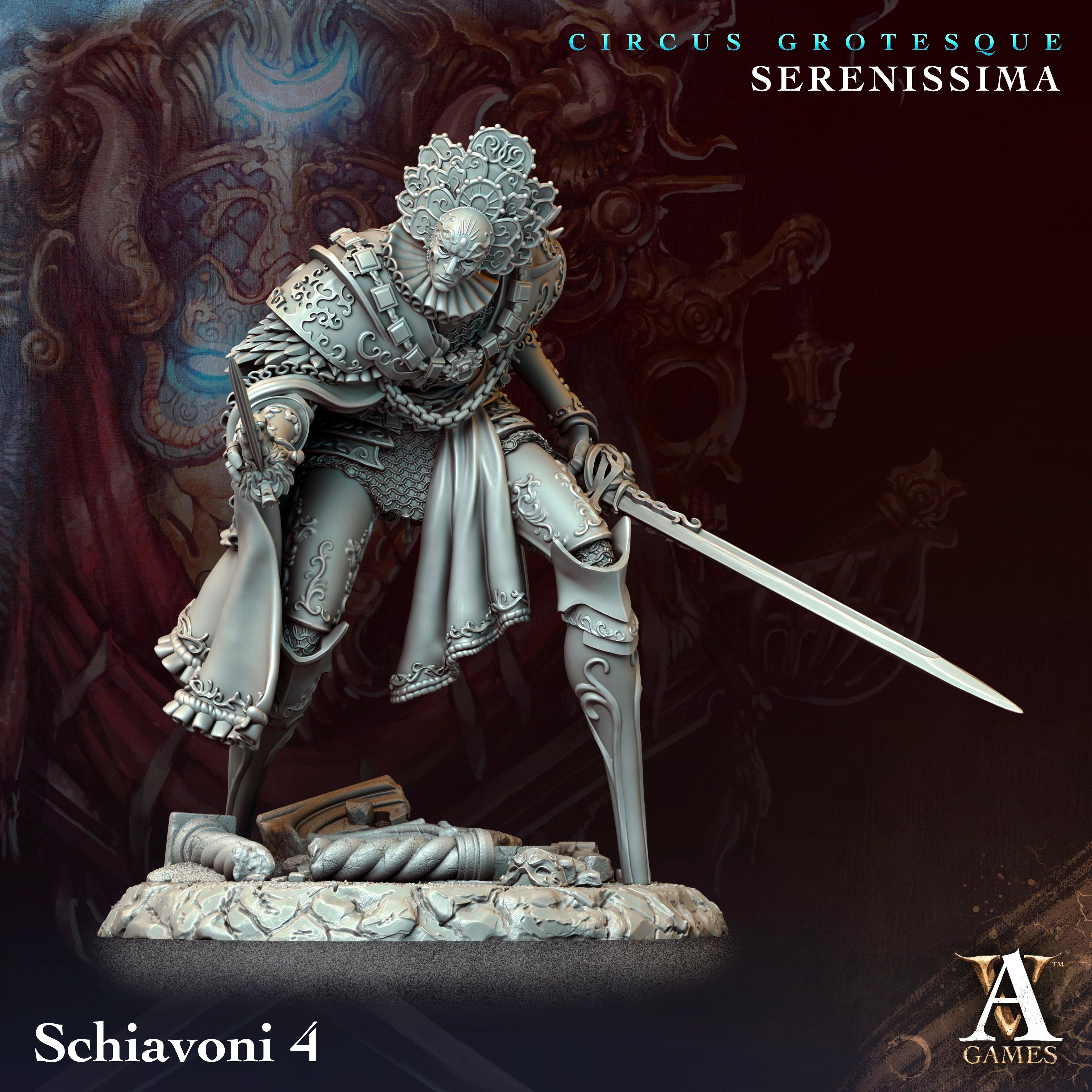3D Printed Archvillain Games Circus Grotesque - Serenissima Schiavoni 28 32mm D&D