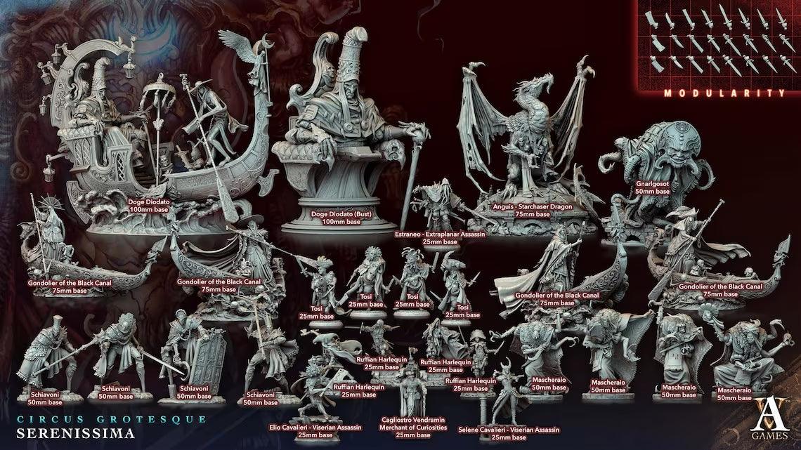 3D Printed Archvillain Games Circus Grotesque - Serenissima Schiavoni 28 32mm D&D