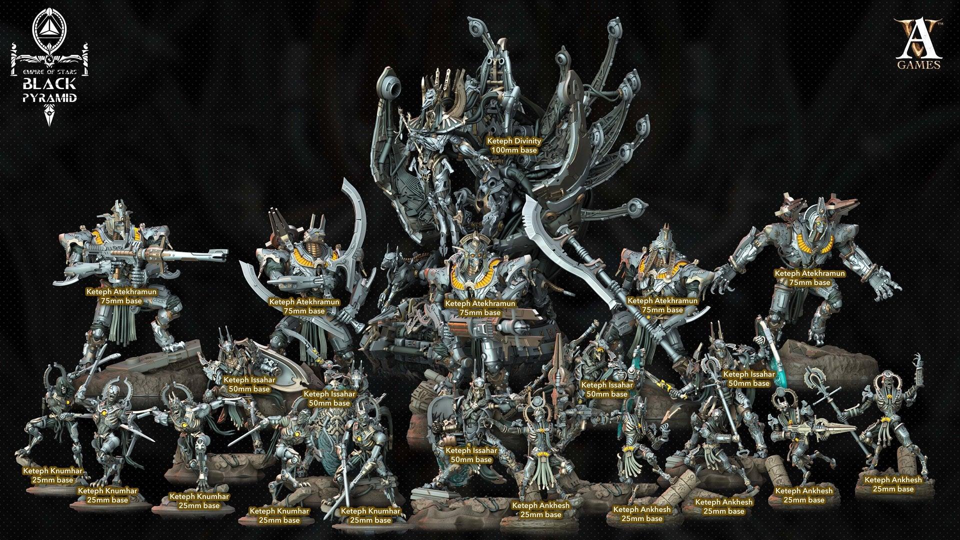 3D Printed Archvillain Games Empire of Stars - Black Pyramid Keteph Knumhar 28 32mm D&D