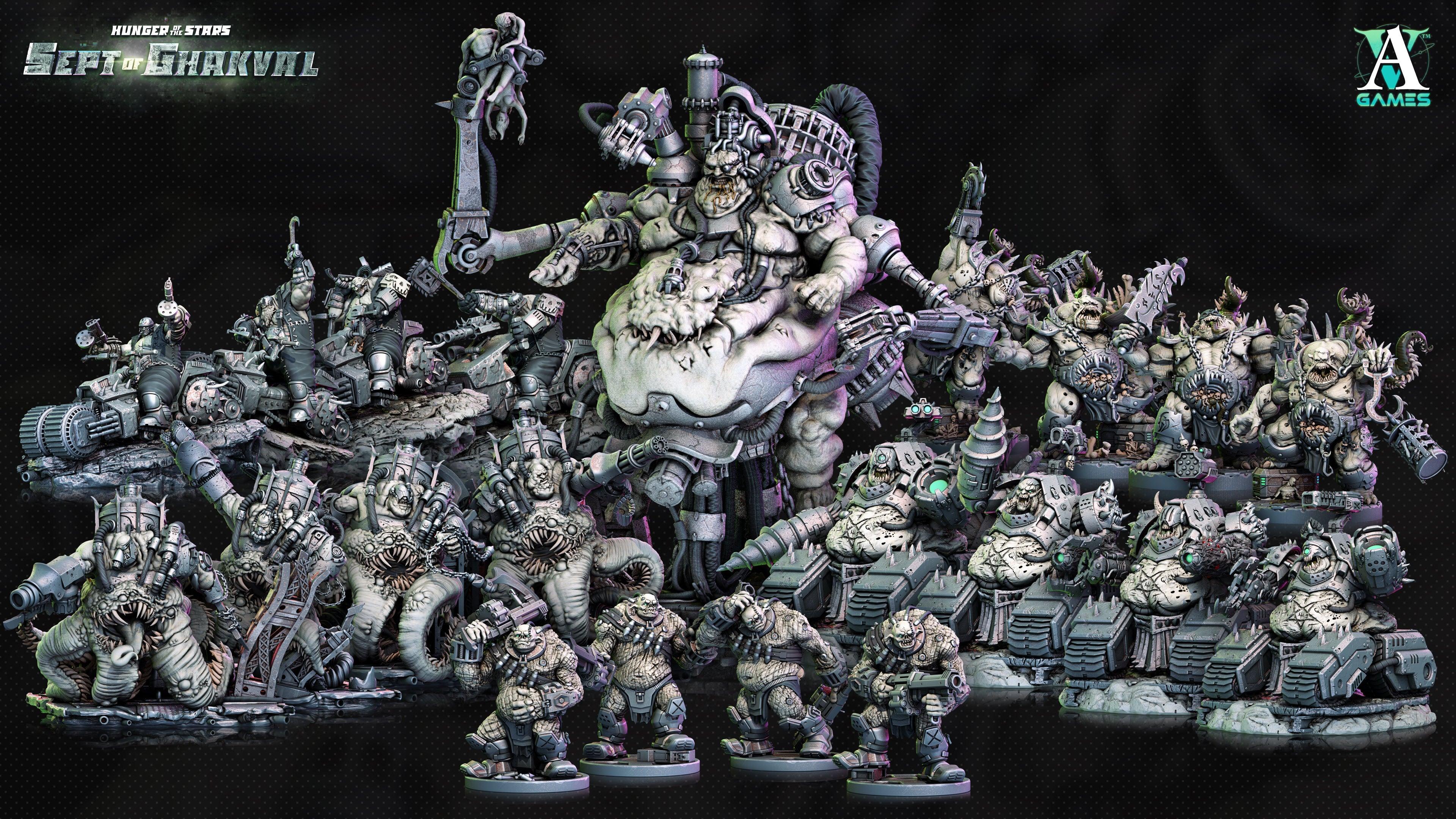 3D Printed Archvillain Games Ghakval Jailers Hunger of the Stars 28 32mm D&D