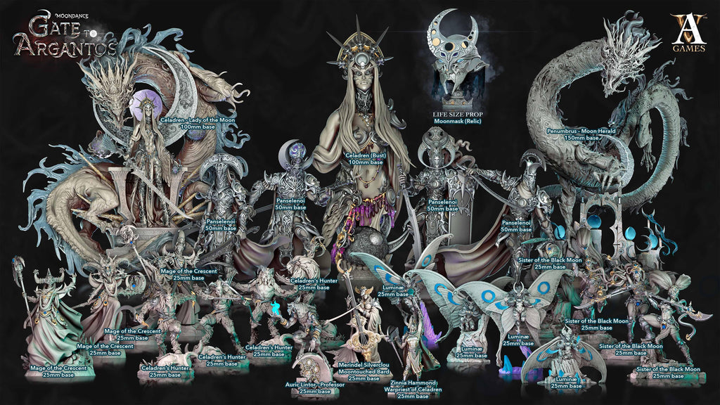 3D Printed Archvillain Games Merindel Silvercloud - Moontouched Bard Moondance - Gate to Argantos 28 32mm D&D