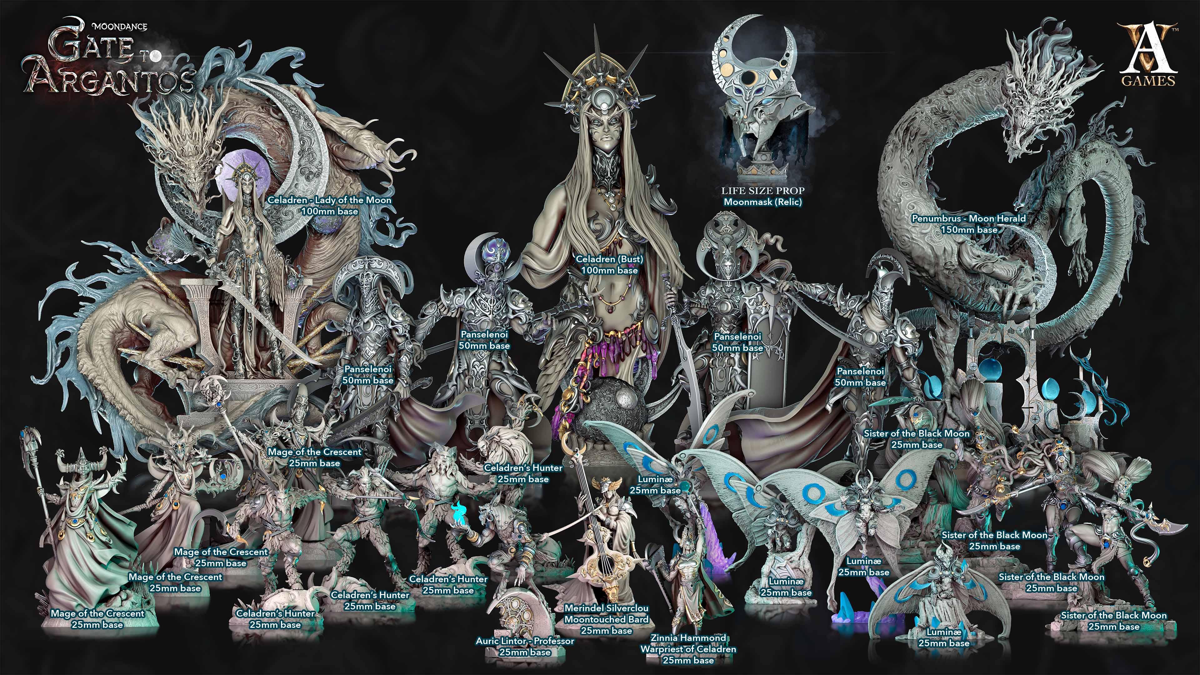 3D Printed Archvillain Games Merindel Silvercloud - Moontouched Bard Moondance - Gate to Argantos 28 32mm D&D