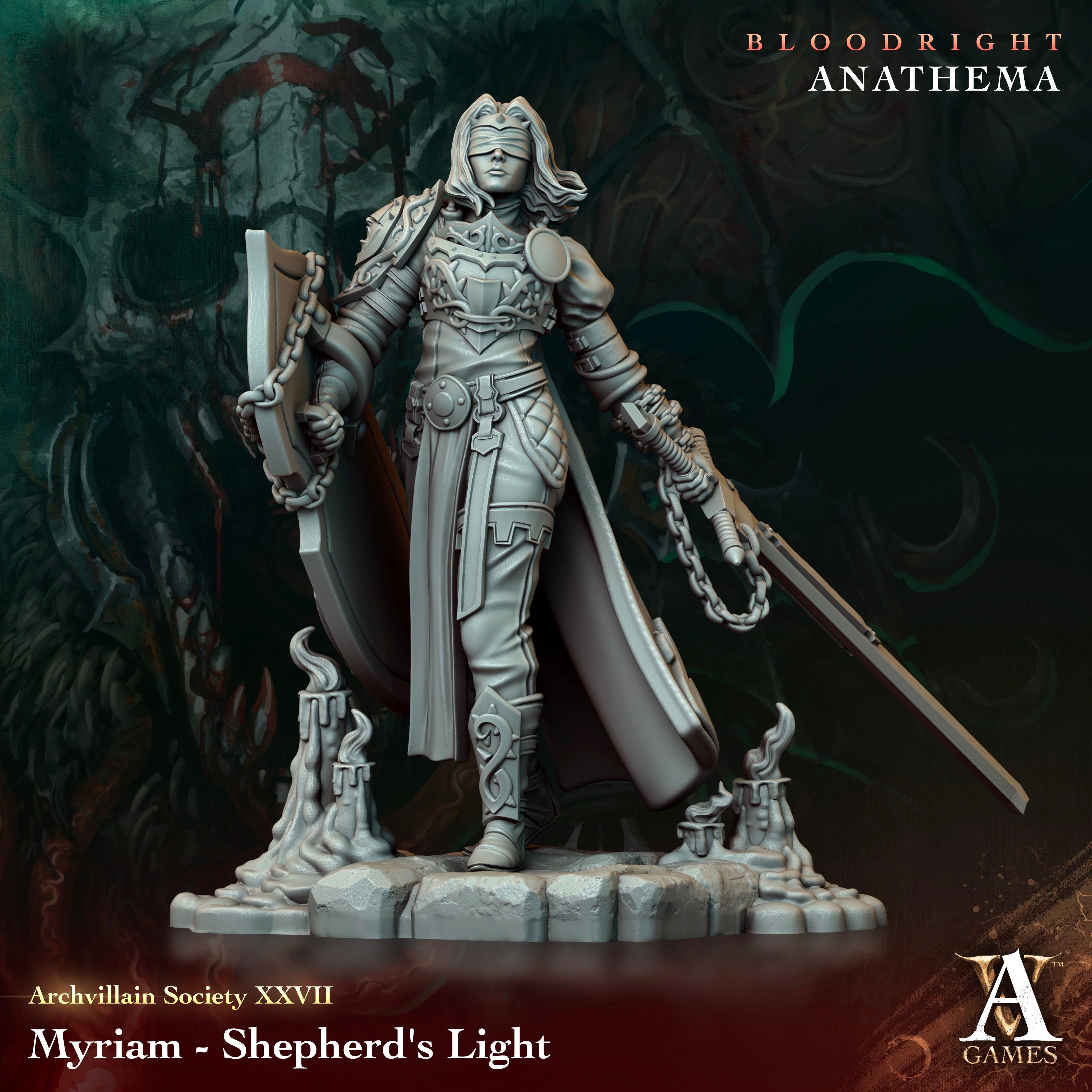 3D Printed Archvillain Games Myriam - Shepherd's Light Archvillain Society Vol. XXVIII 28 32mm D&D