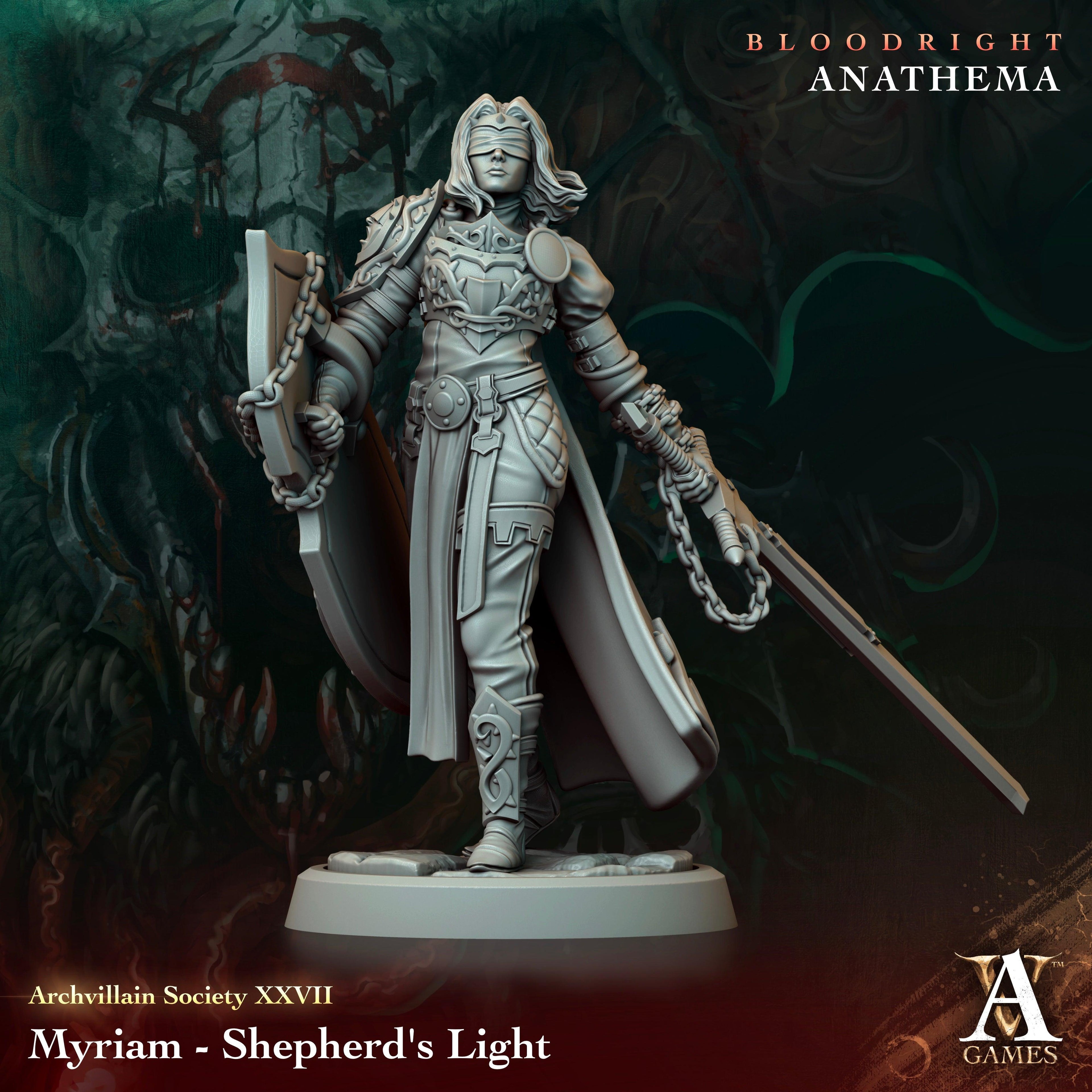 3D Printed Archvillain Games Myriam - Shepherd's Light Archvillain Society Vol. XXVIII 28 32mm D&D