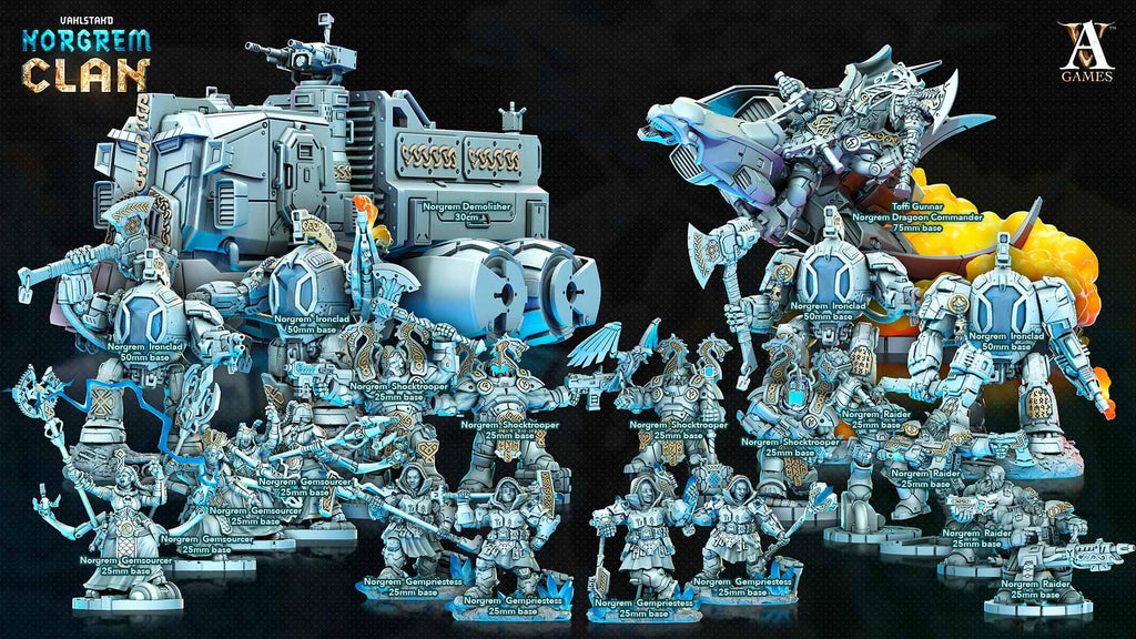 3D Printed Archvillain Games Norgrem Shocktroopers Vahlstahd - Norgrem Clan 28 32mm D&D