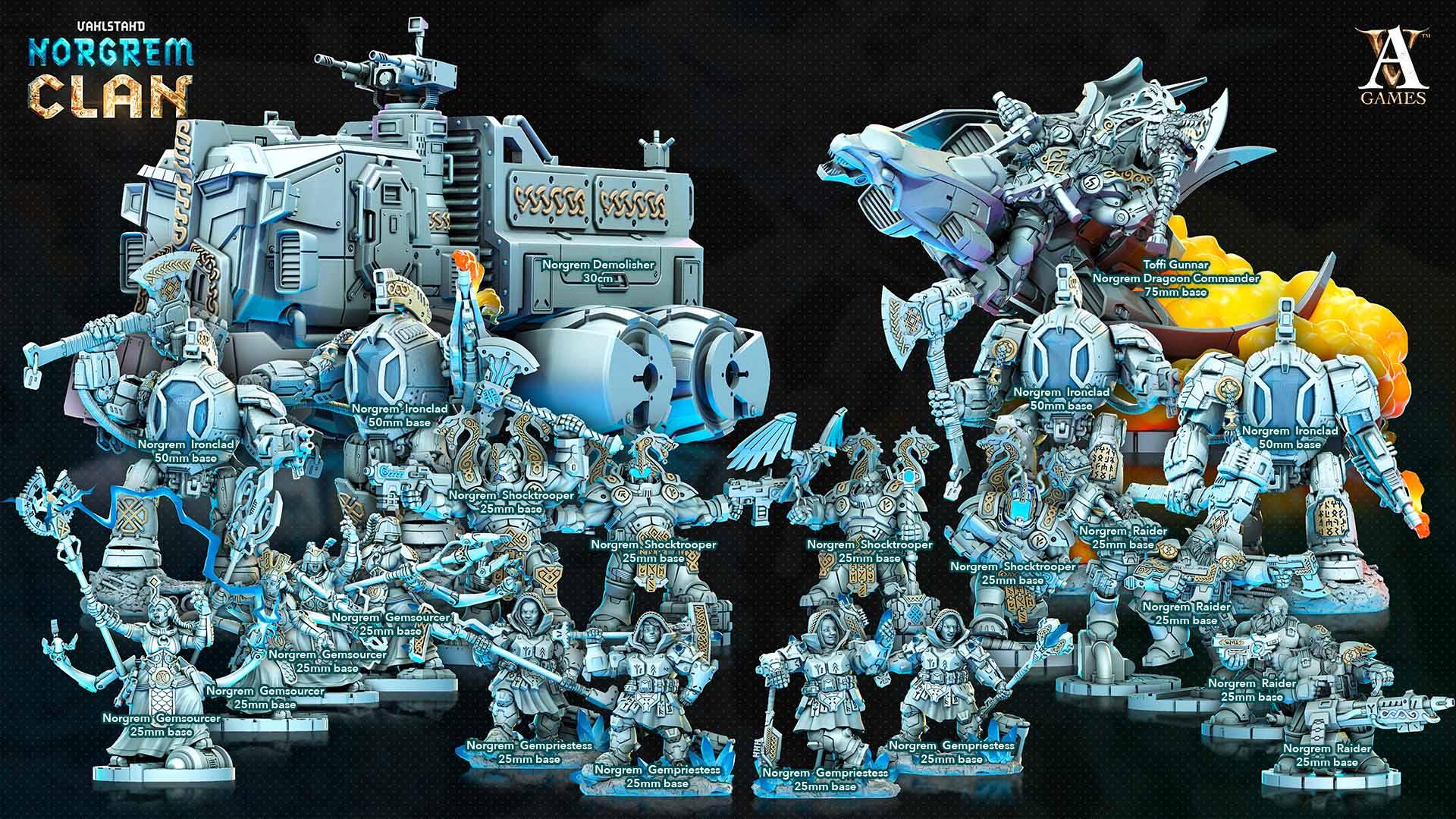 3D Printed Archvillain Games Norgrem Shocktroopers Vahlstahd - Norgrem Clan 28 32mm D&D