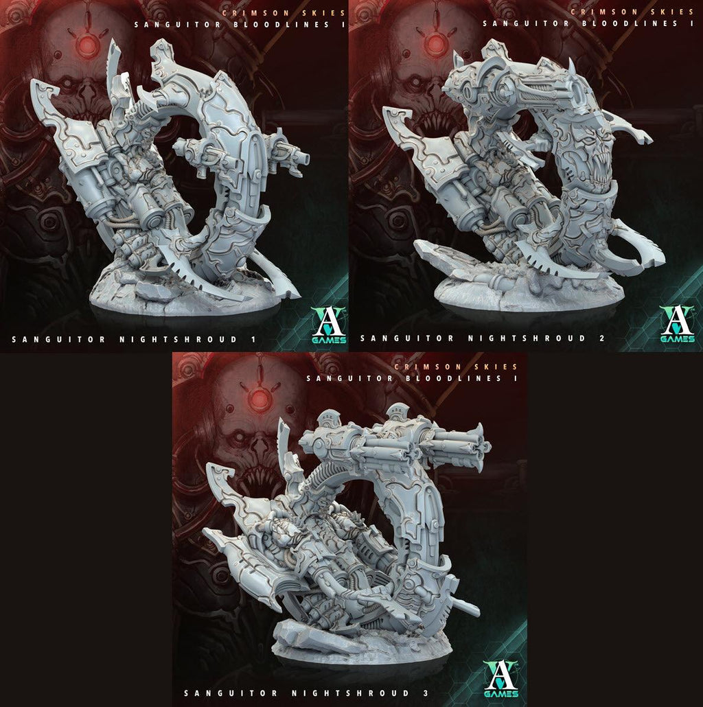 3D Printed Archvillain Games Sanguitor Nightshrouds Crimson Skies - Sanguitor Bloodlines Bloodright - Anathema 28 32mm D&D