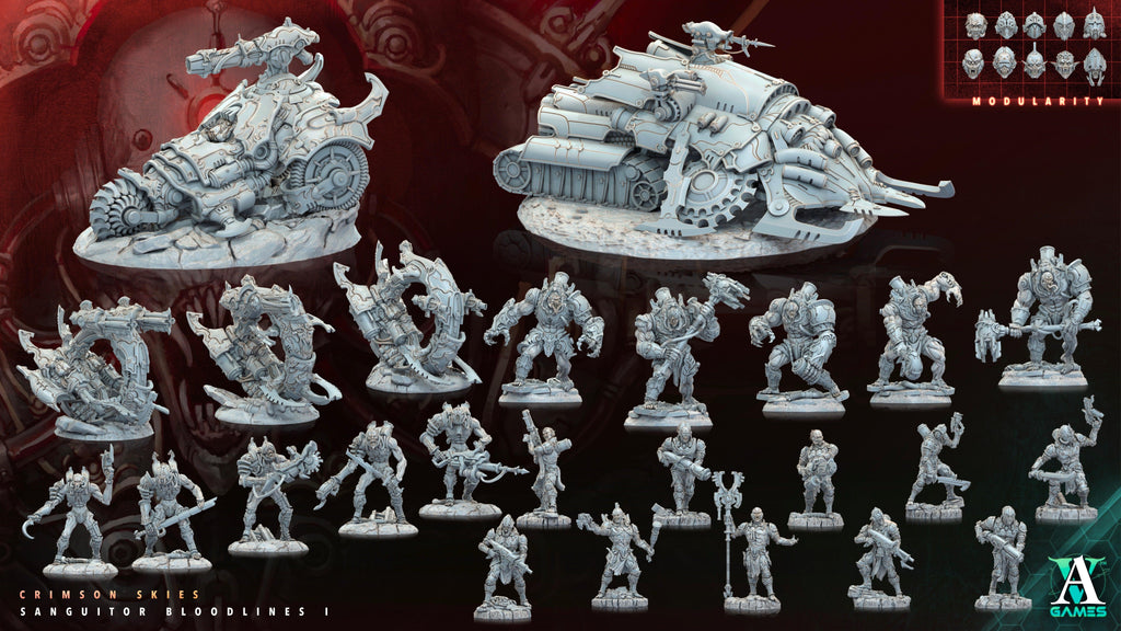 3D Printed Archvillain Games Sanguitor Nightshrouds Crimson Skies - Sanguitor Bloodlines Bloodright - Anathema 28 32mm D&D